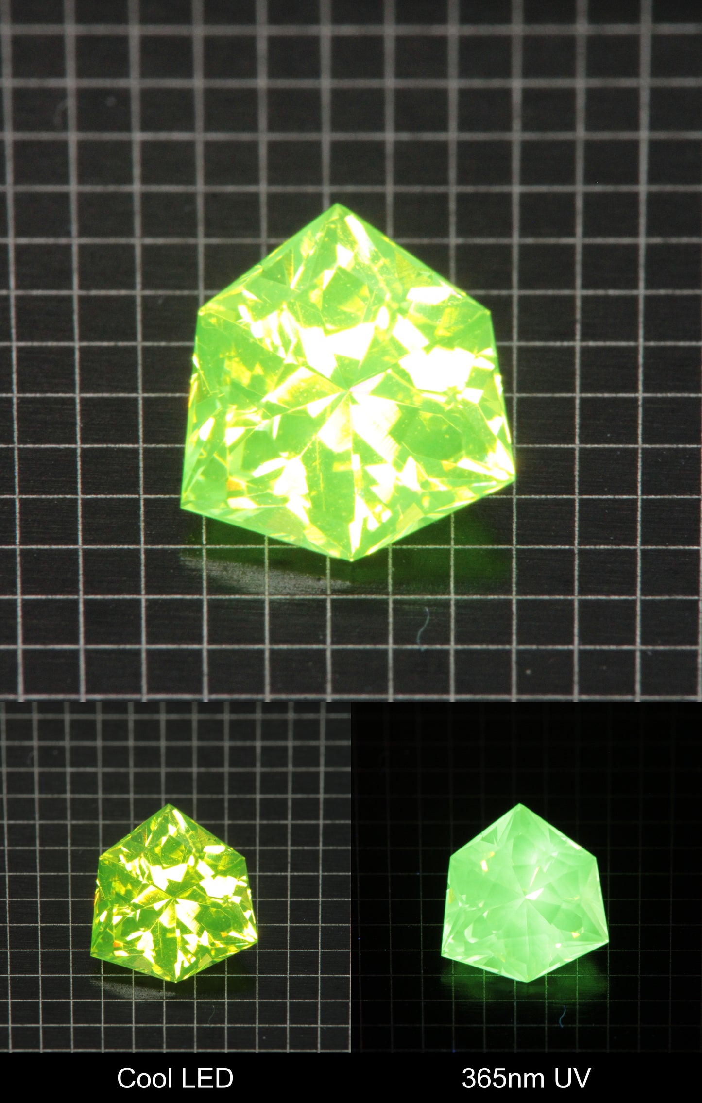 Cut LuAG Lumogarnet Tri Hex Gemstone