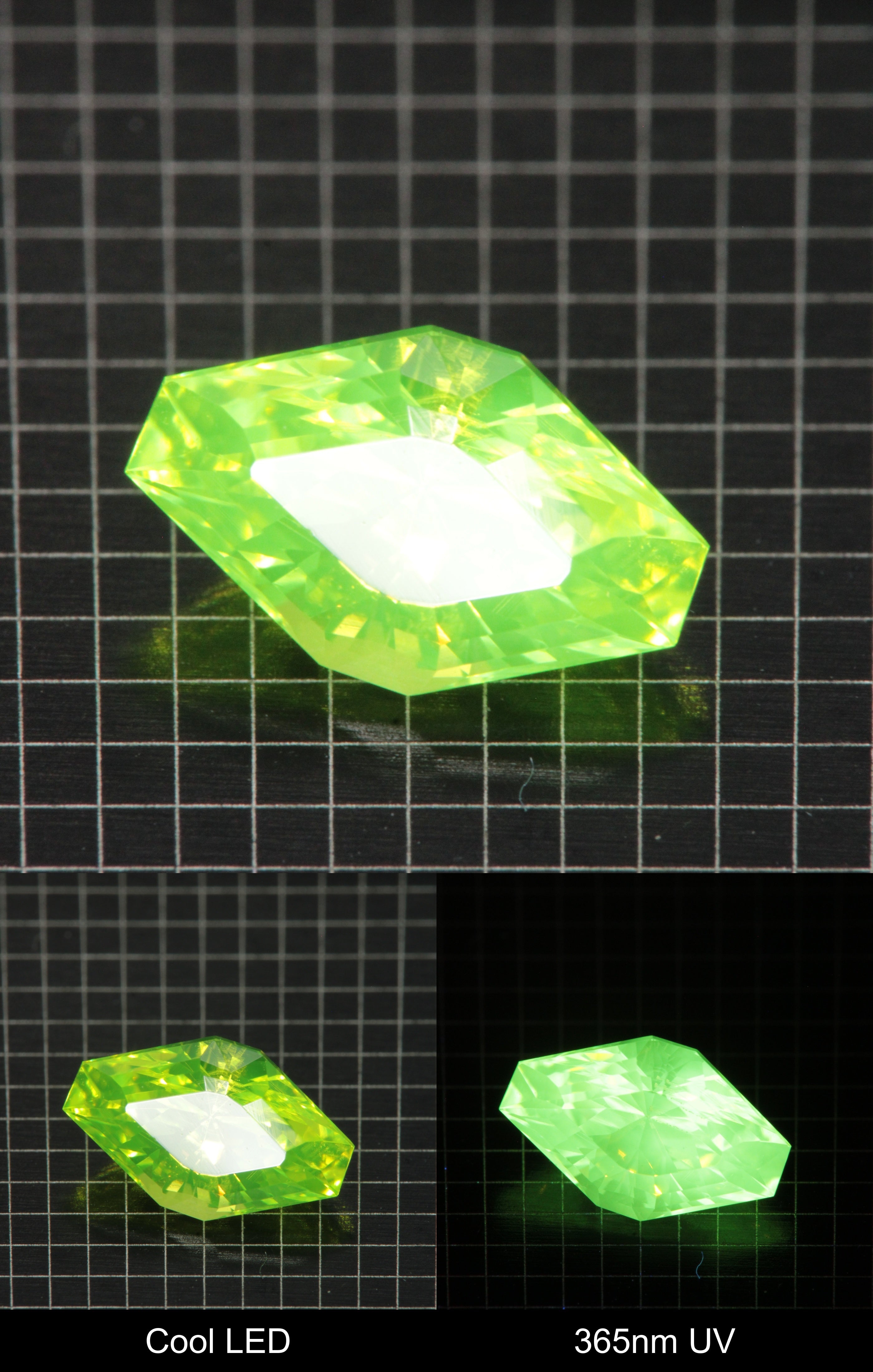 Cut LuAG Lumogarnet Rhomboid Diamond Gemstone