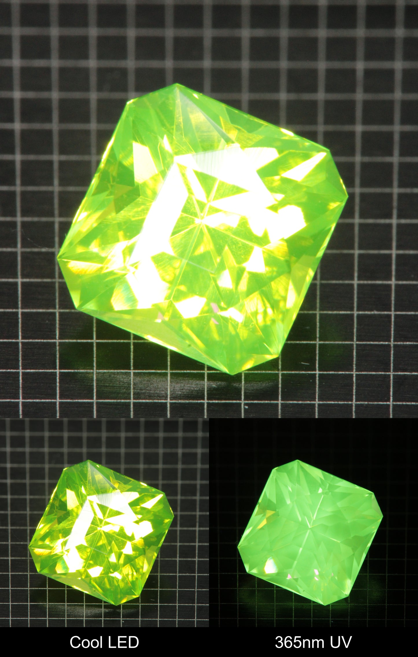 Cut LuAG Lumogarnet Square Gemstone