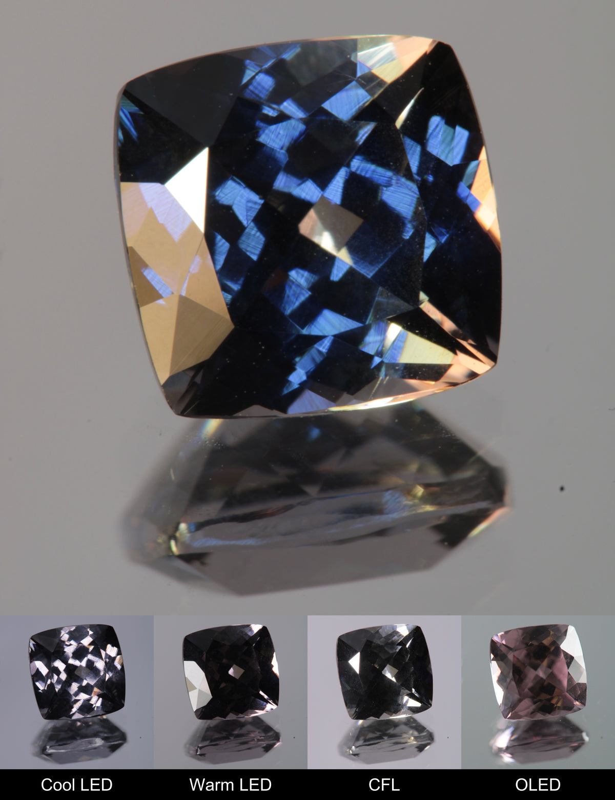 Dusk YAG Dusk Cushion Faceted Gemstone