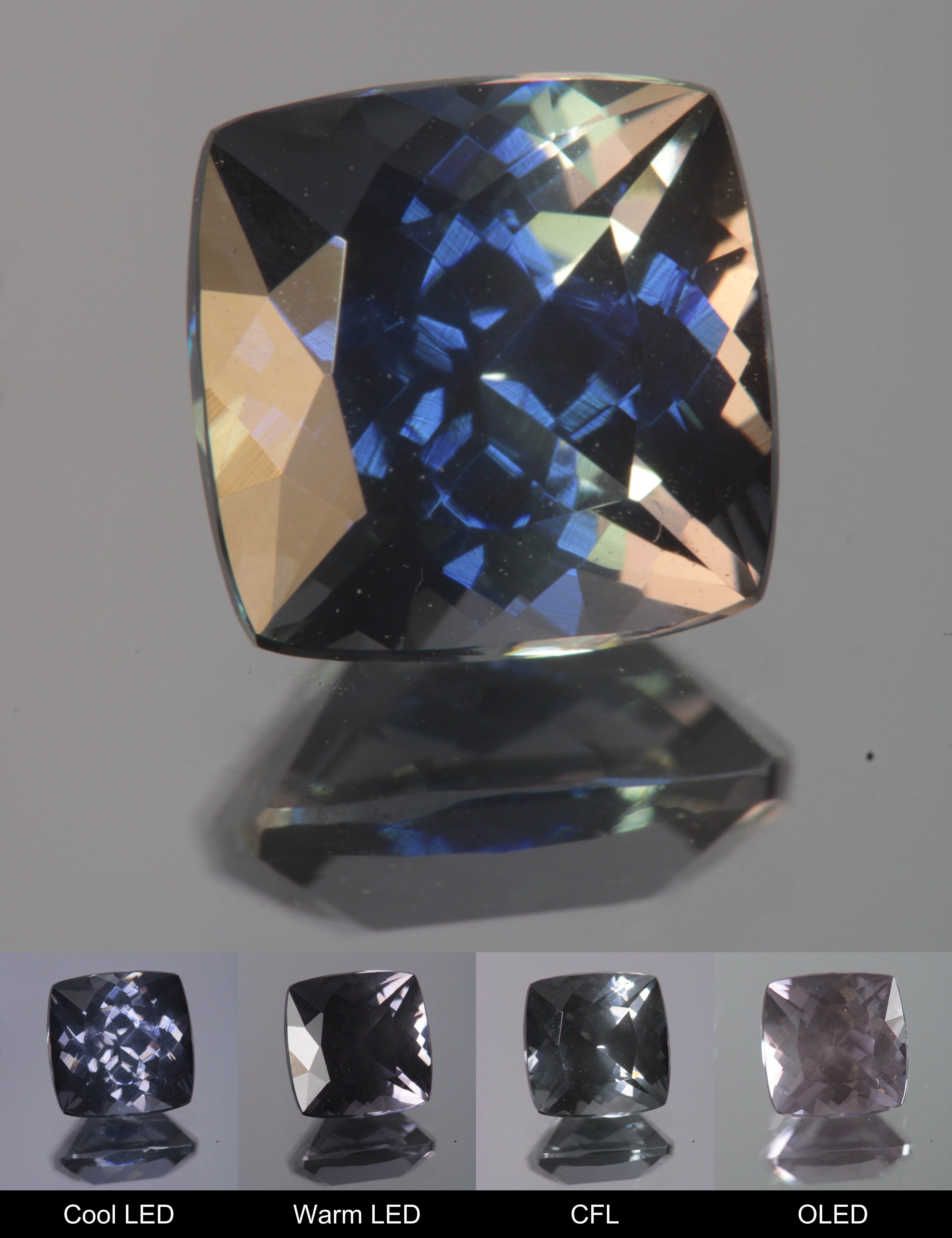 Dusk YAG Dusk Cushion Faceted Gemstone