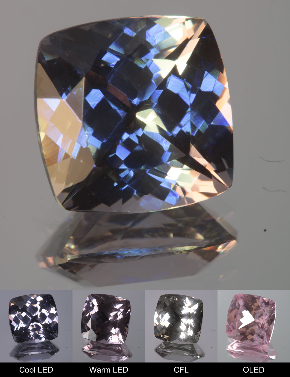 Dusk YAG Dusk Cushion Faceted Gemstone