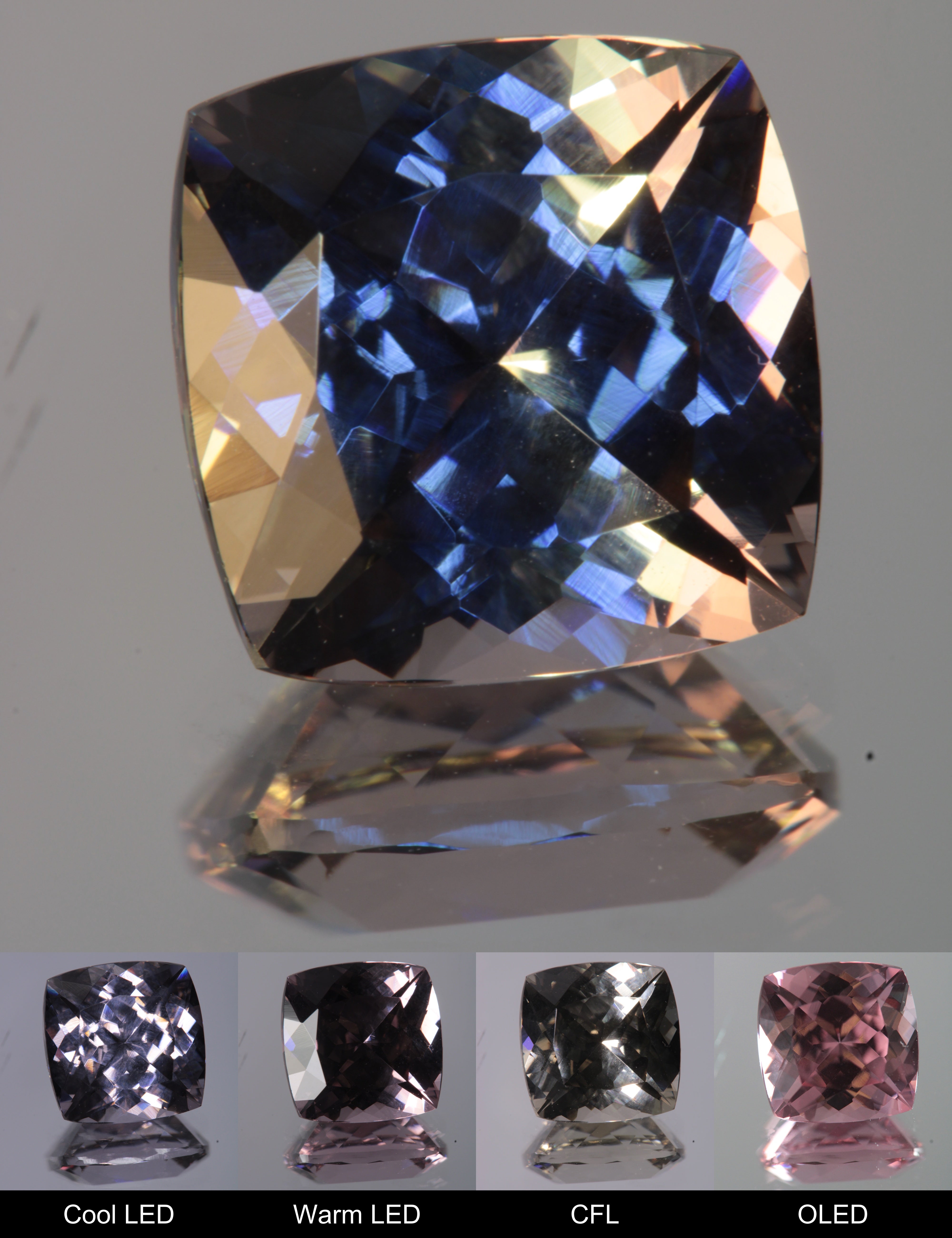 Dusk YAG Dusk Cushion Faceted Gemstone
