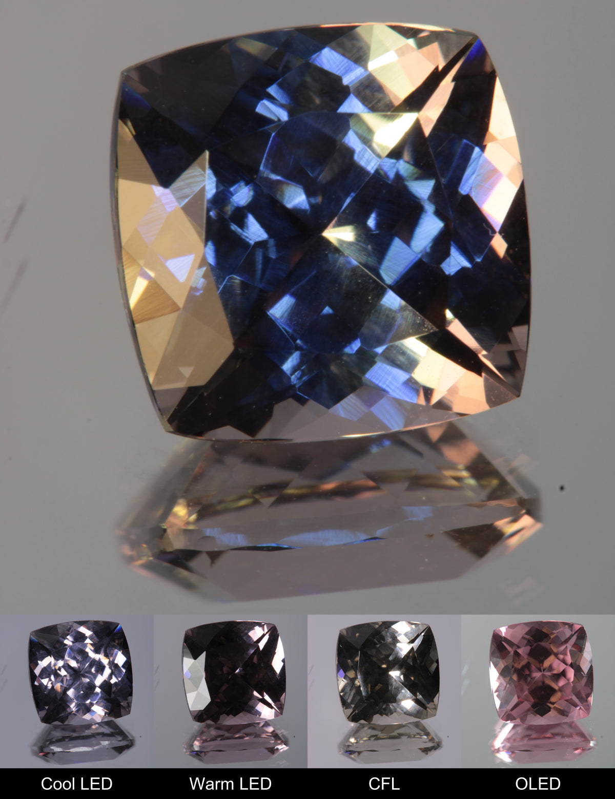 Dusk YAG Dusk Cushion Faceted Gemstone