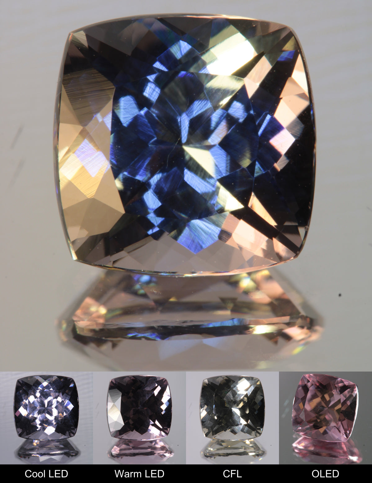 Dusk YAG Dusk Cushion Faceted Gemstone