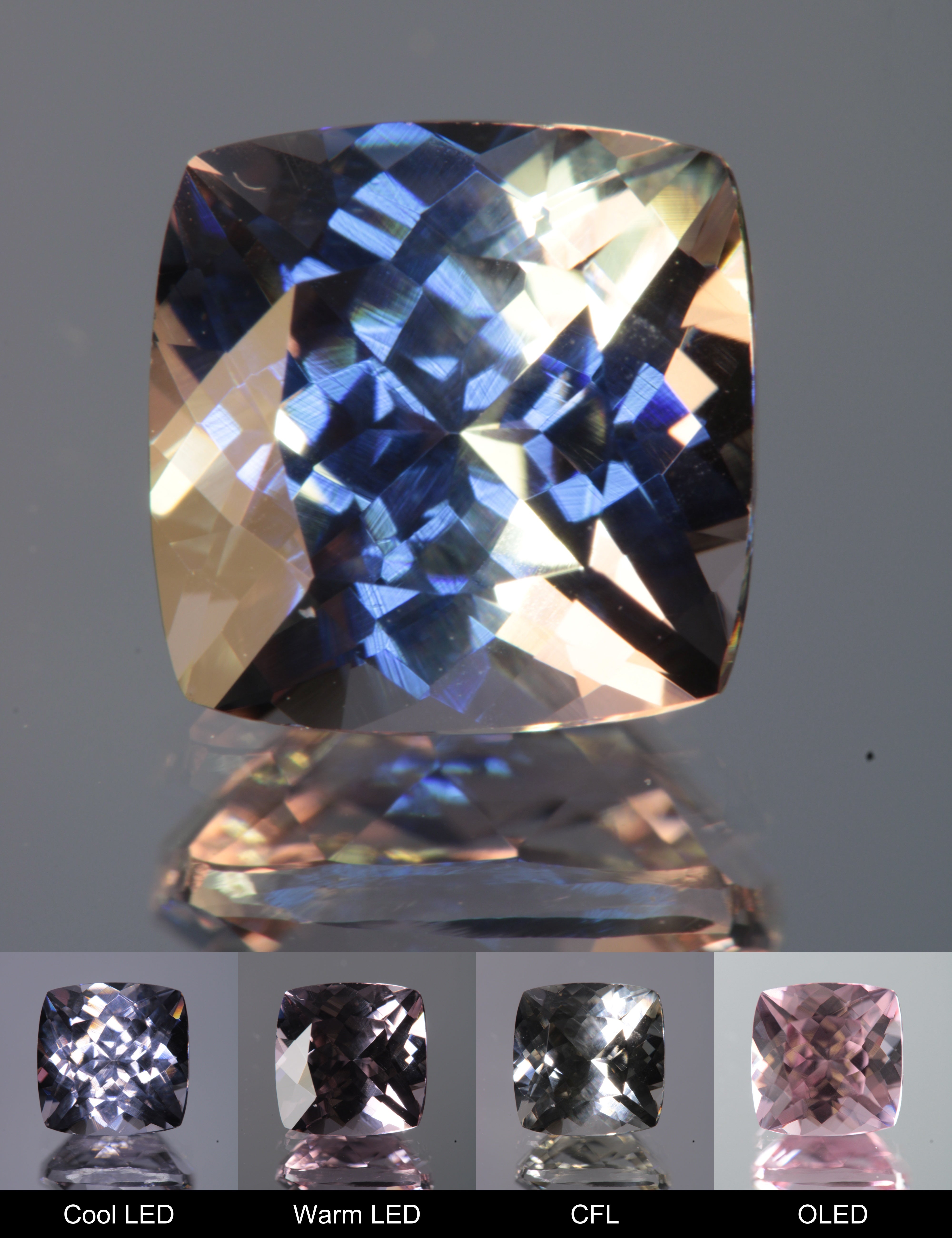 Dusk YAG Purplish Dusk Cushion Faceted Gemstone