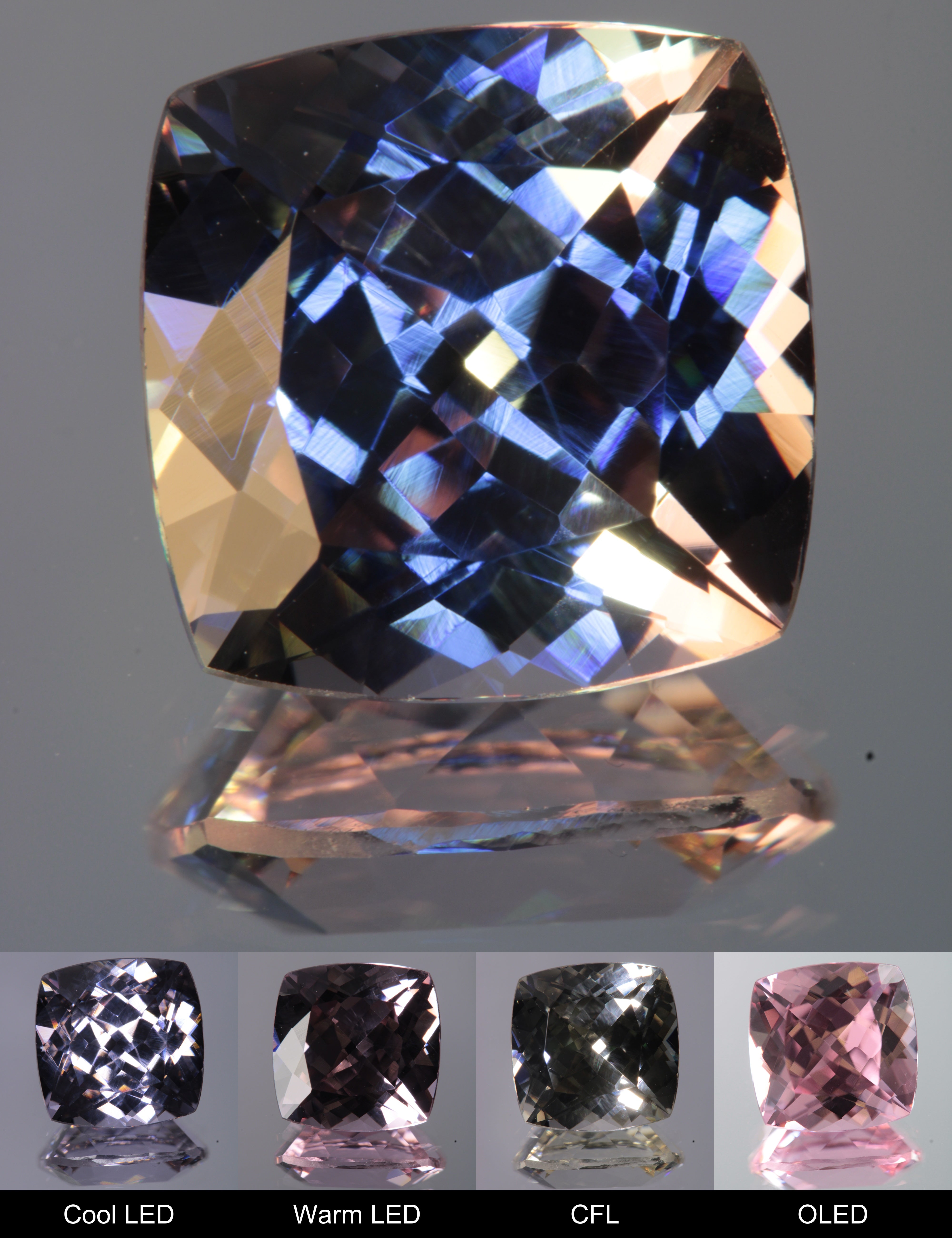 Dusk YAG Purplish Dusk Cushion Faceted Gemstone