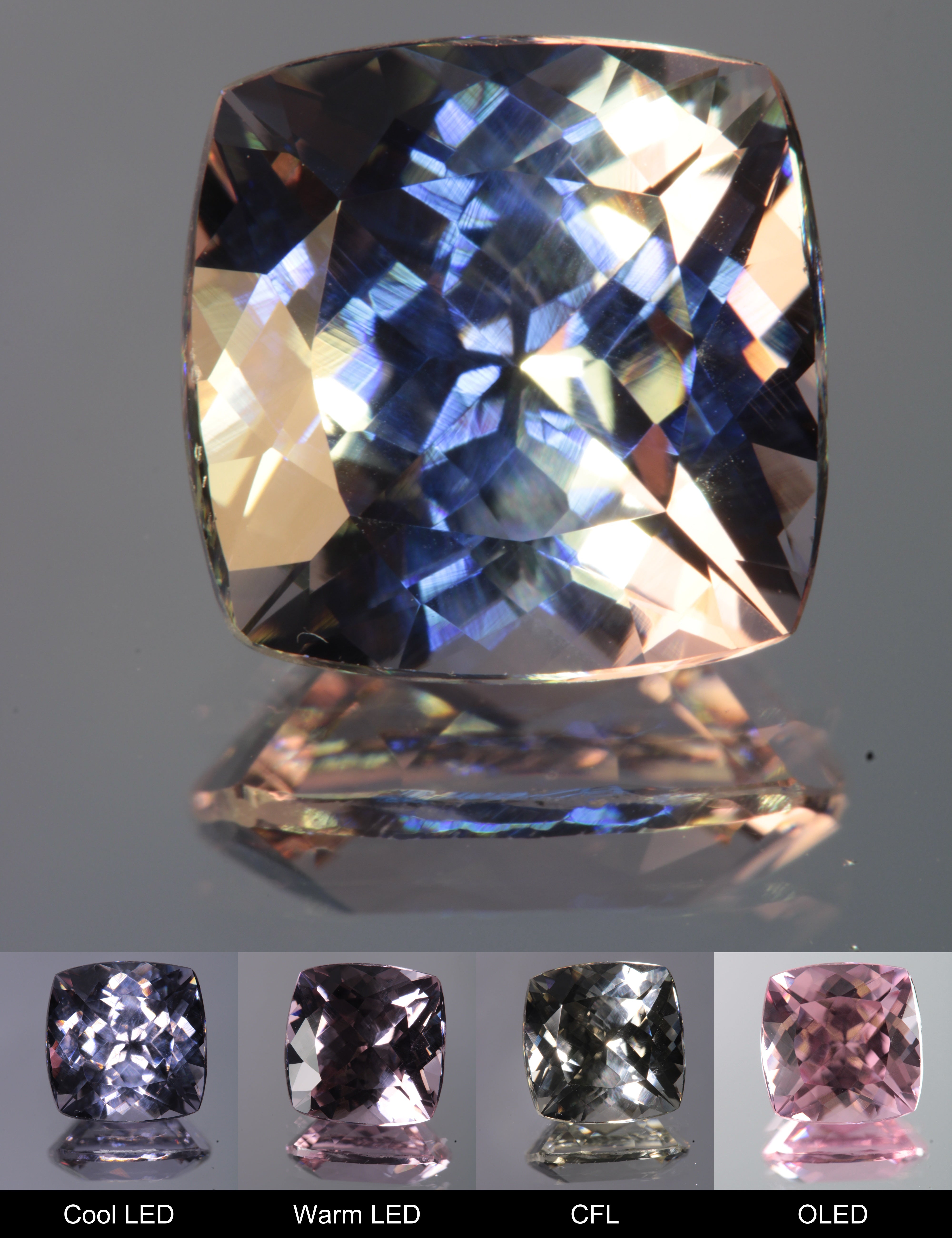 Dusk YAG Purplish Dusk Cushion Faceted Gemstone