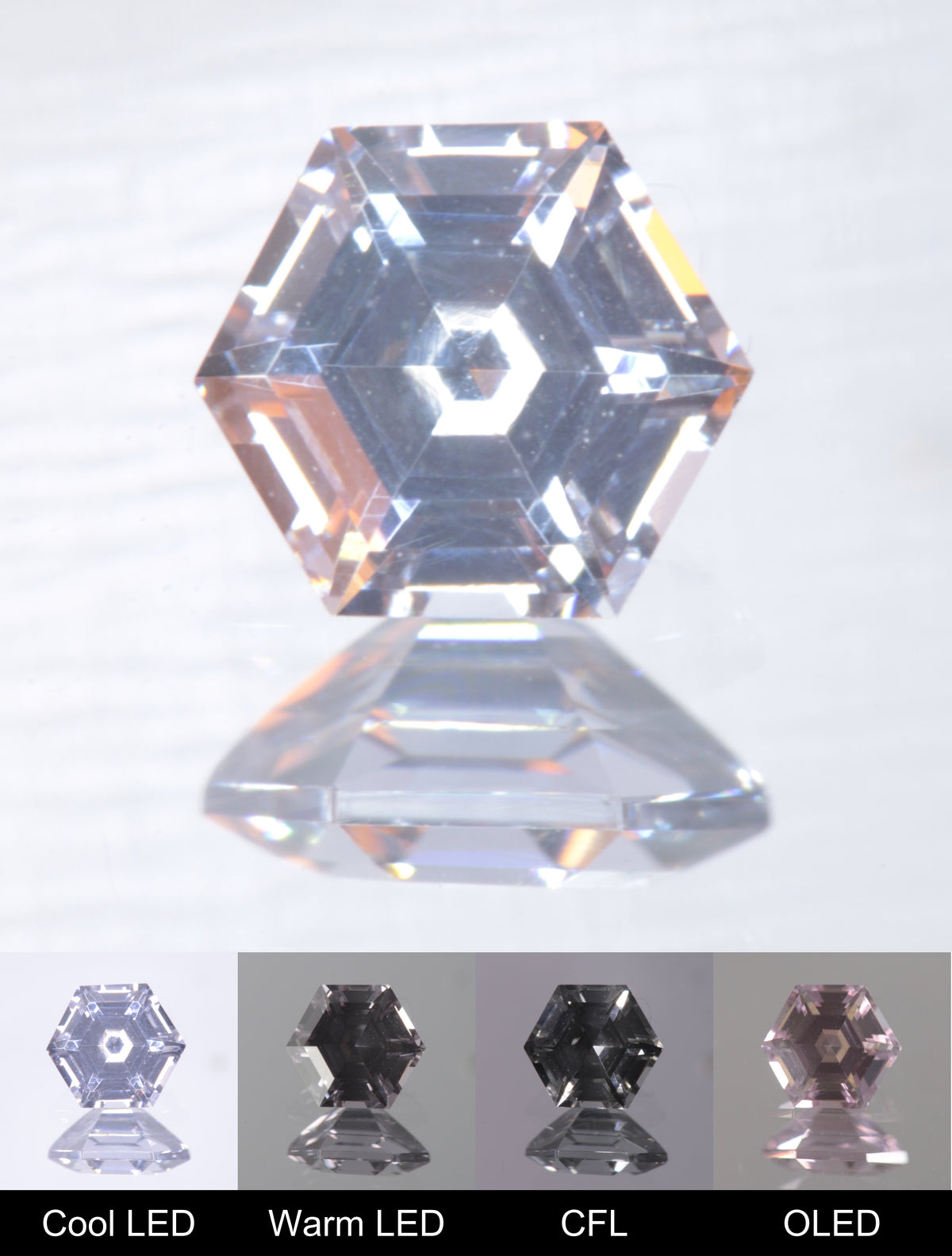Dusk YAG Dusk Hexagon Faceted Gemstone