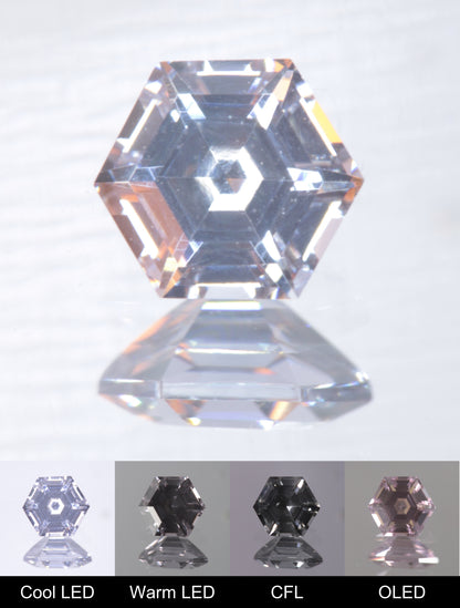Dusk YAG Dusk Hexagon Faceted Gemstone