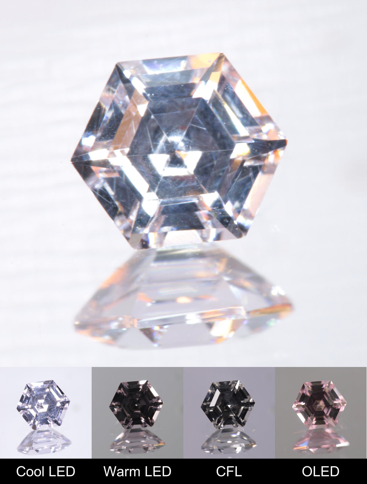 Dusk YAG Dusk Hexagon Faceted Gemstone