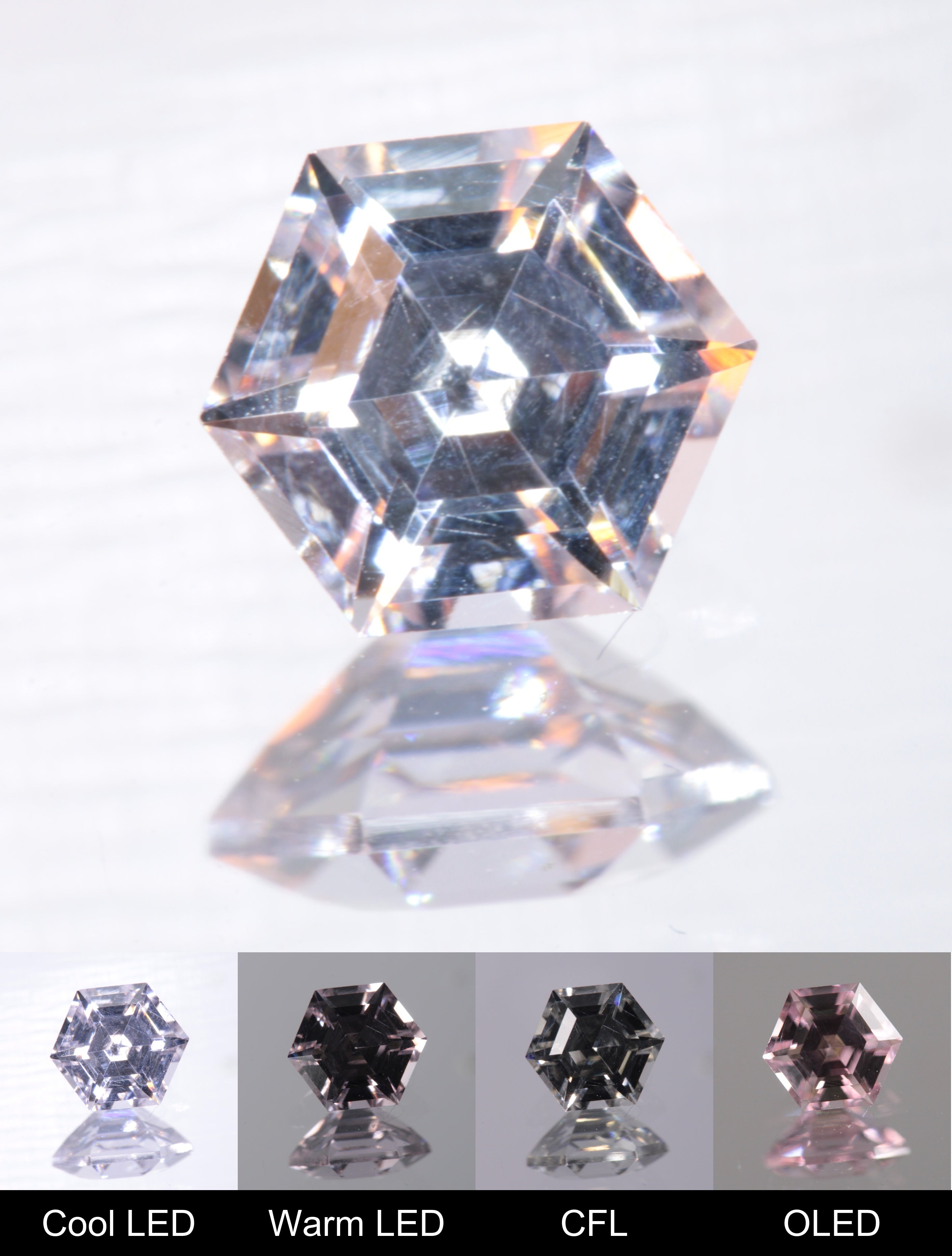 Dusk YAG Dusk Hexagon Faceted Gemstone