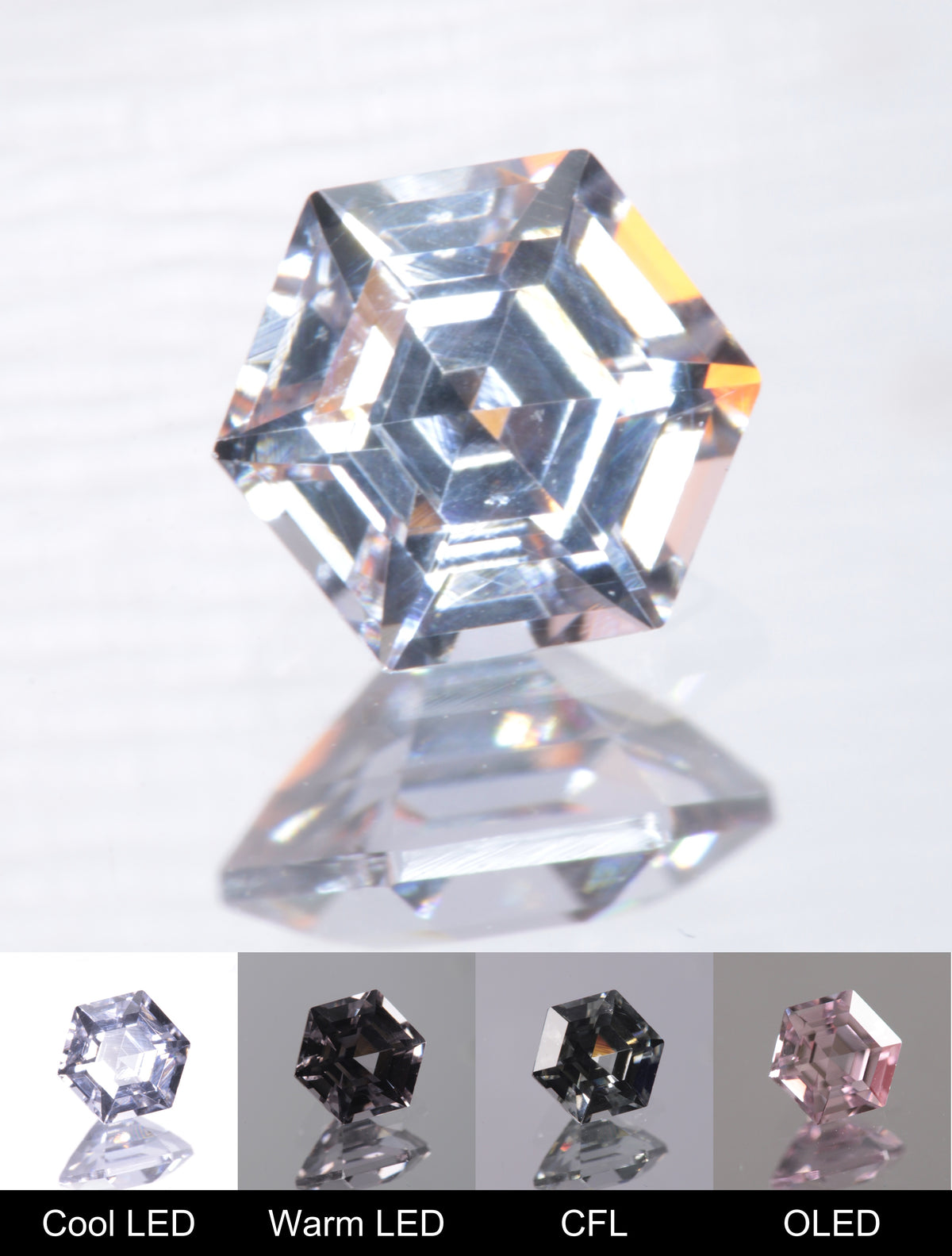Dusk YAG Dusk Hexagon Faceted Gemstone
