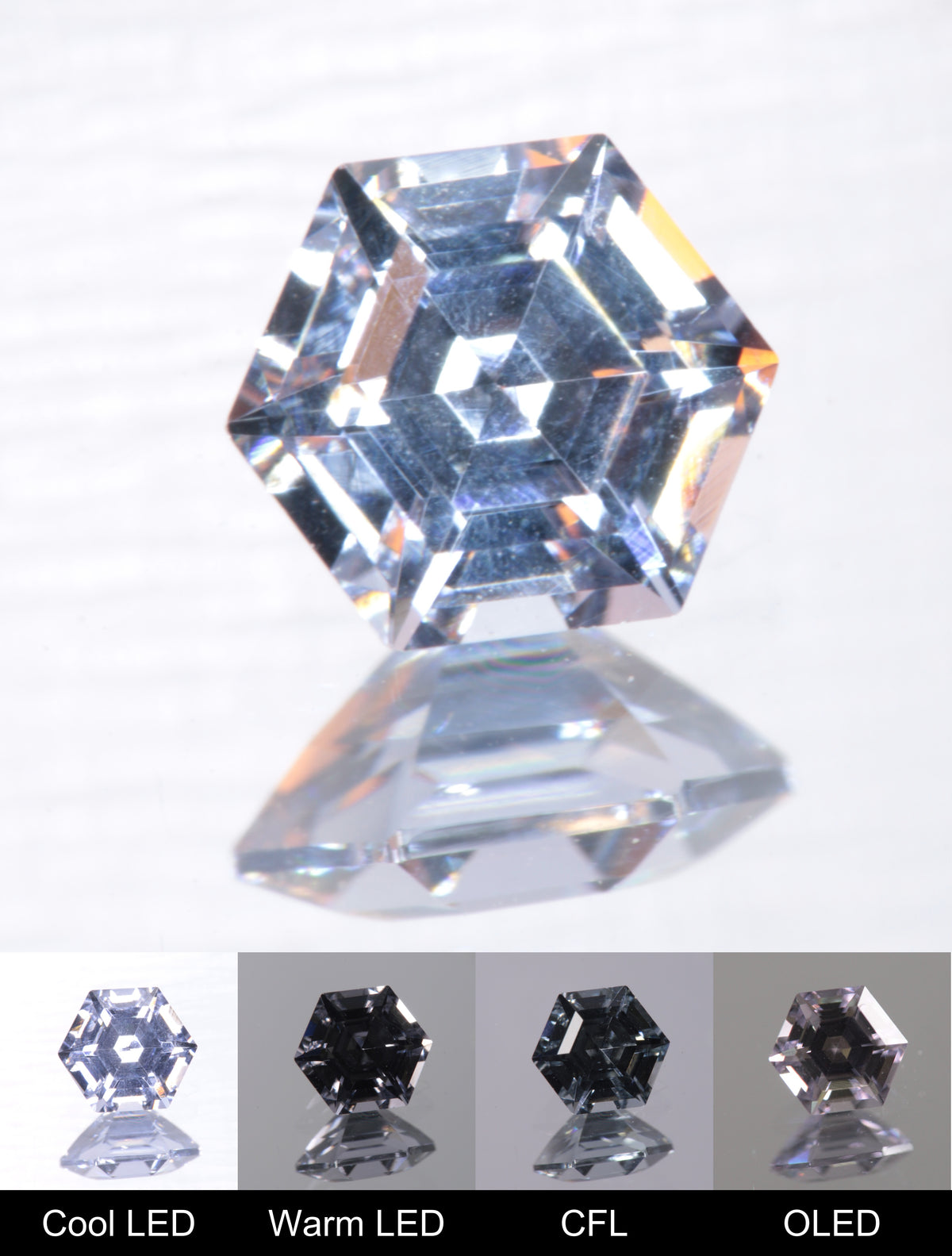 Dusk YAG Dusk Hexagon Faceted Gemstone