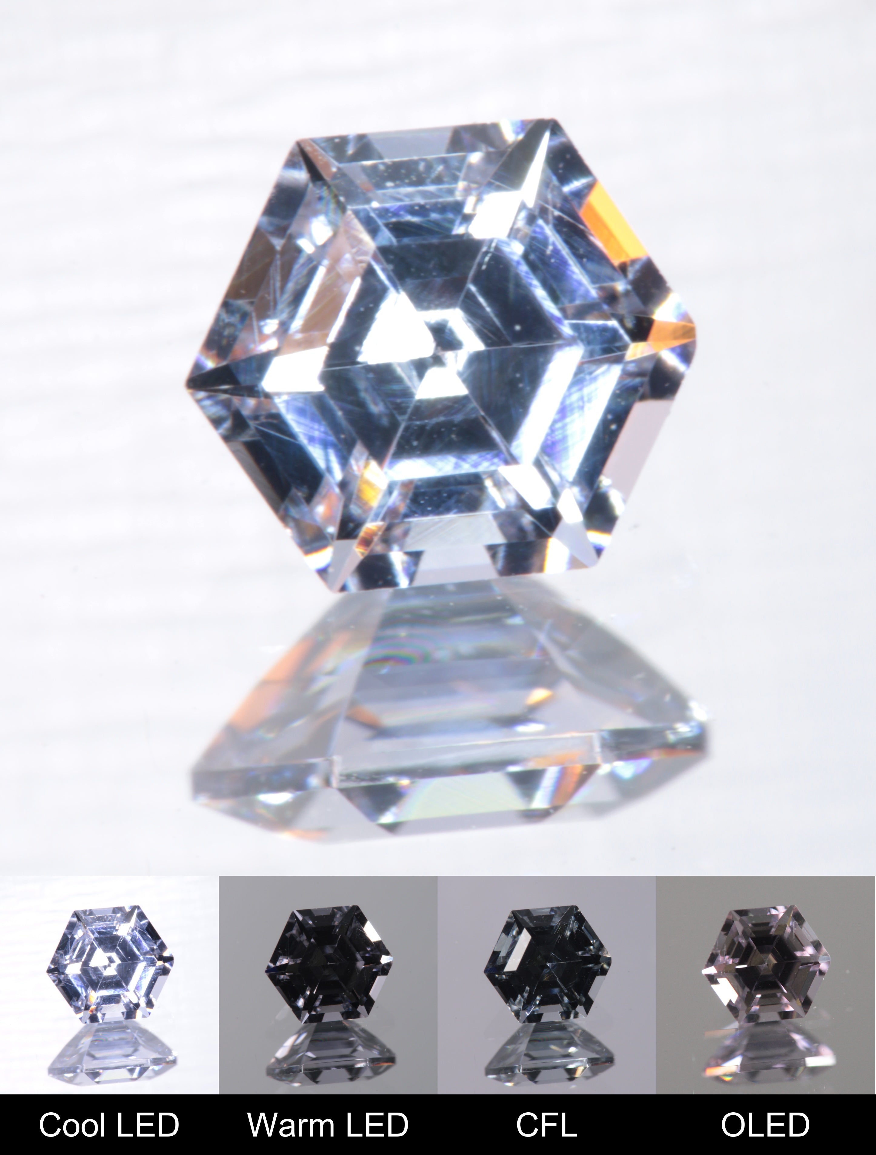 Dusk YAG Dusk Hexagon Faceted Gemstone