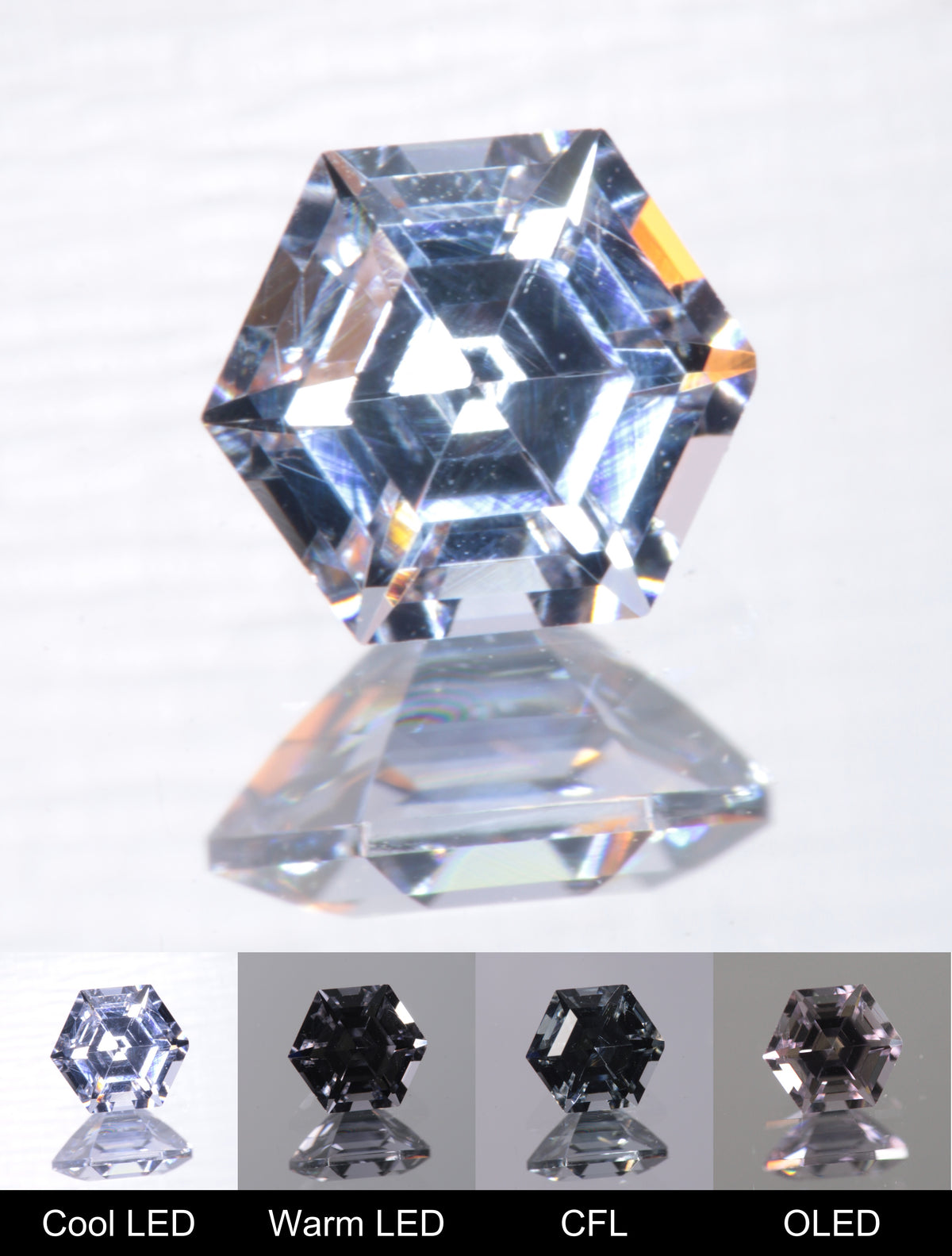 Dusk YAG Dusk Hexagon Faceted Gemstone