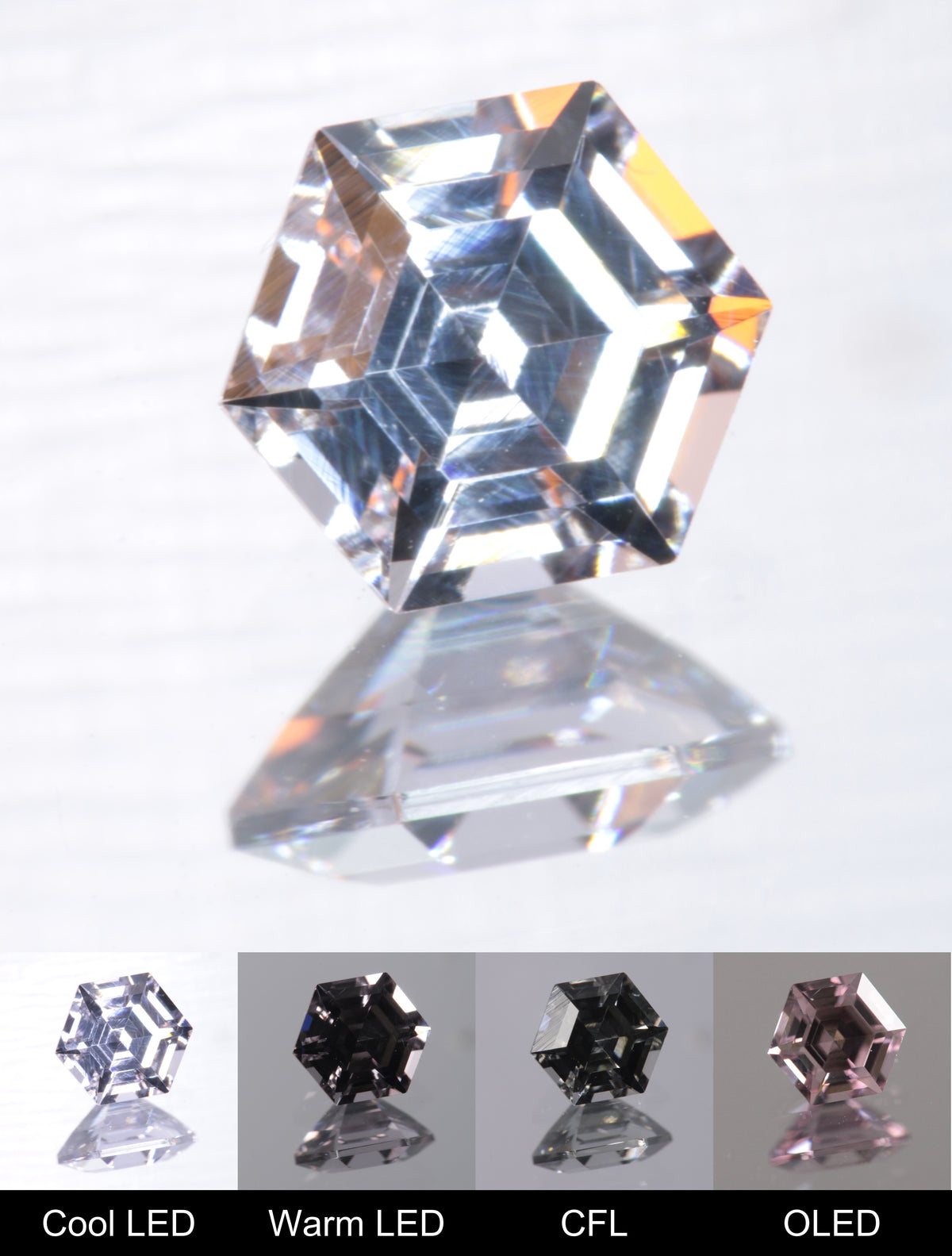 Dusk YAG Dusk Hexagon Faceted Gemstone