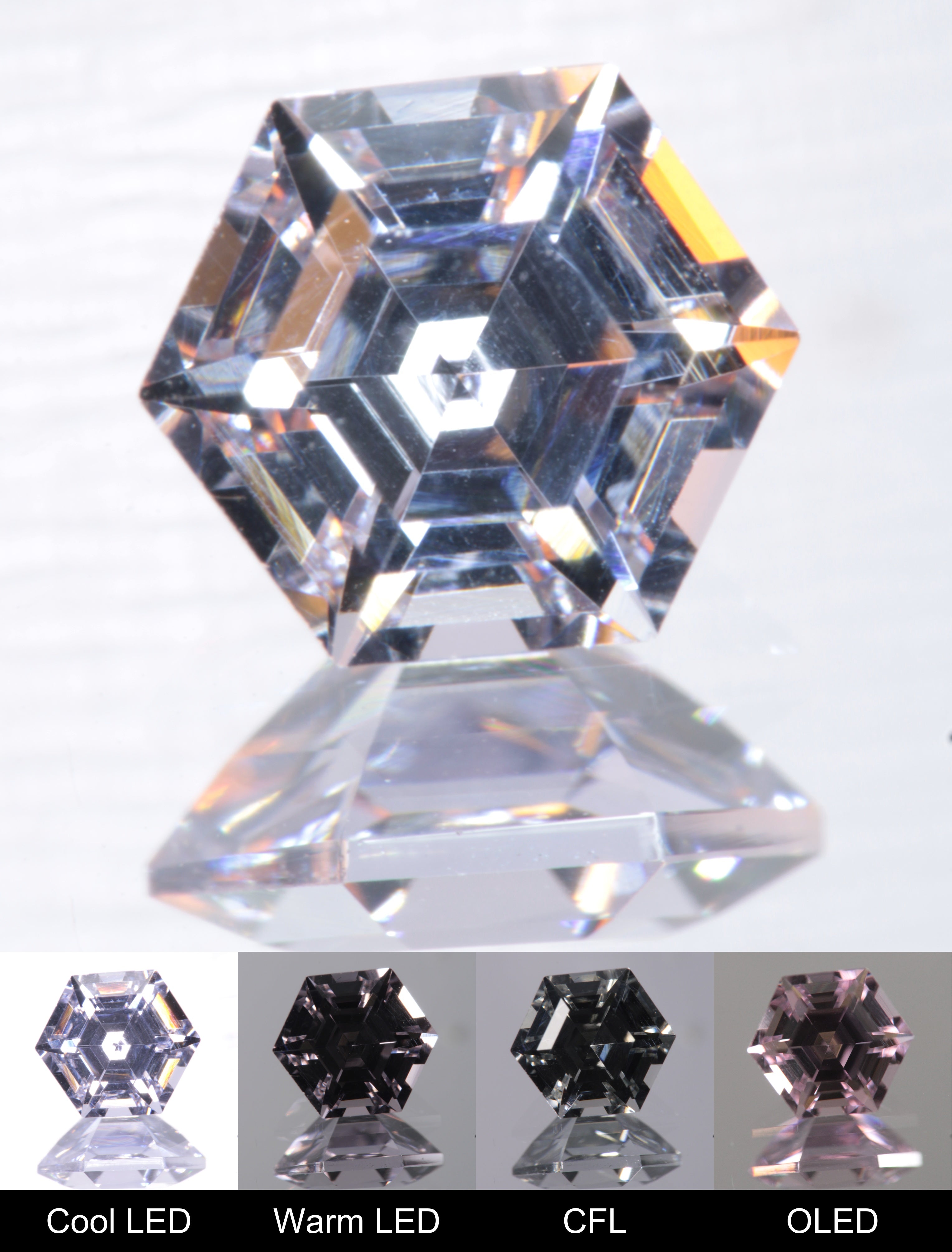 Dusk YAG Dusk Hexagon Faceted Gemstone
