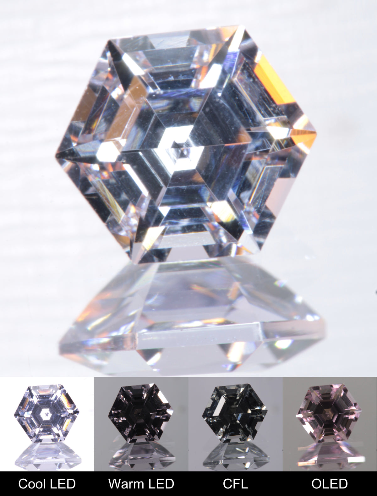 Dusk YAG Dusk Hexagon Faceted Gemstone