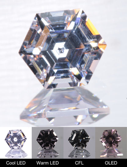 Dusk YAG Dusk Hexagon Faceted Gemstone