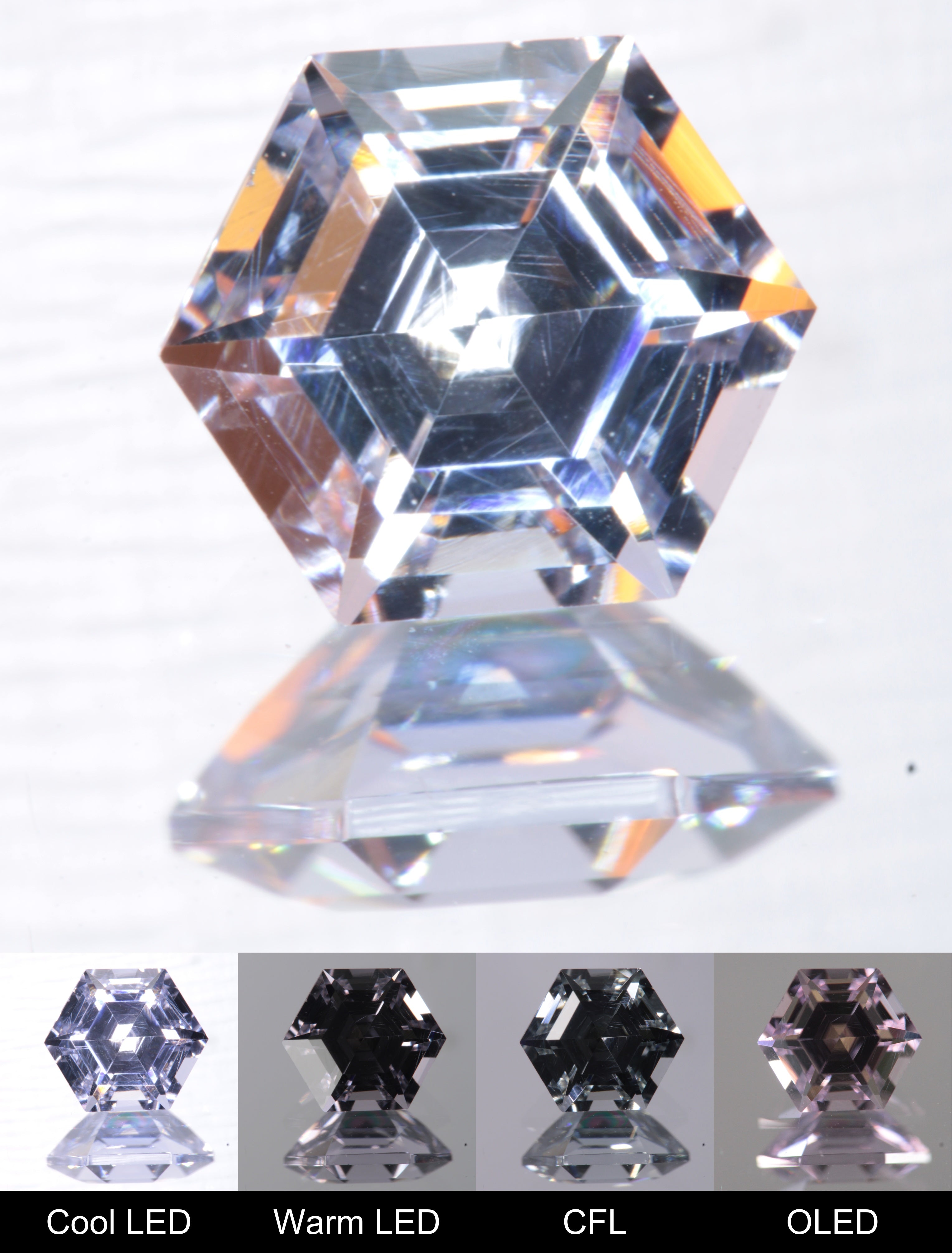 Dusk YAG Dusk Hexagon Faceted Gemstone
