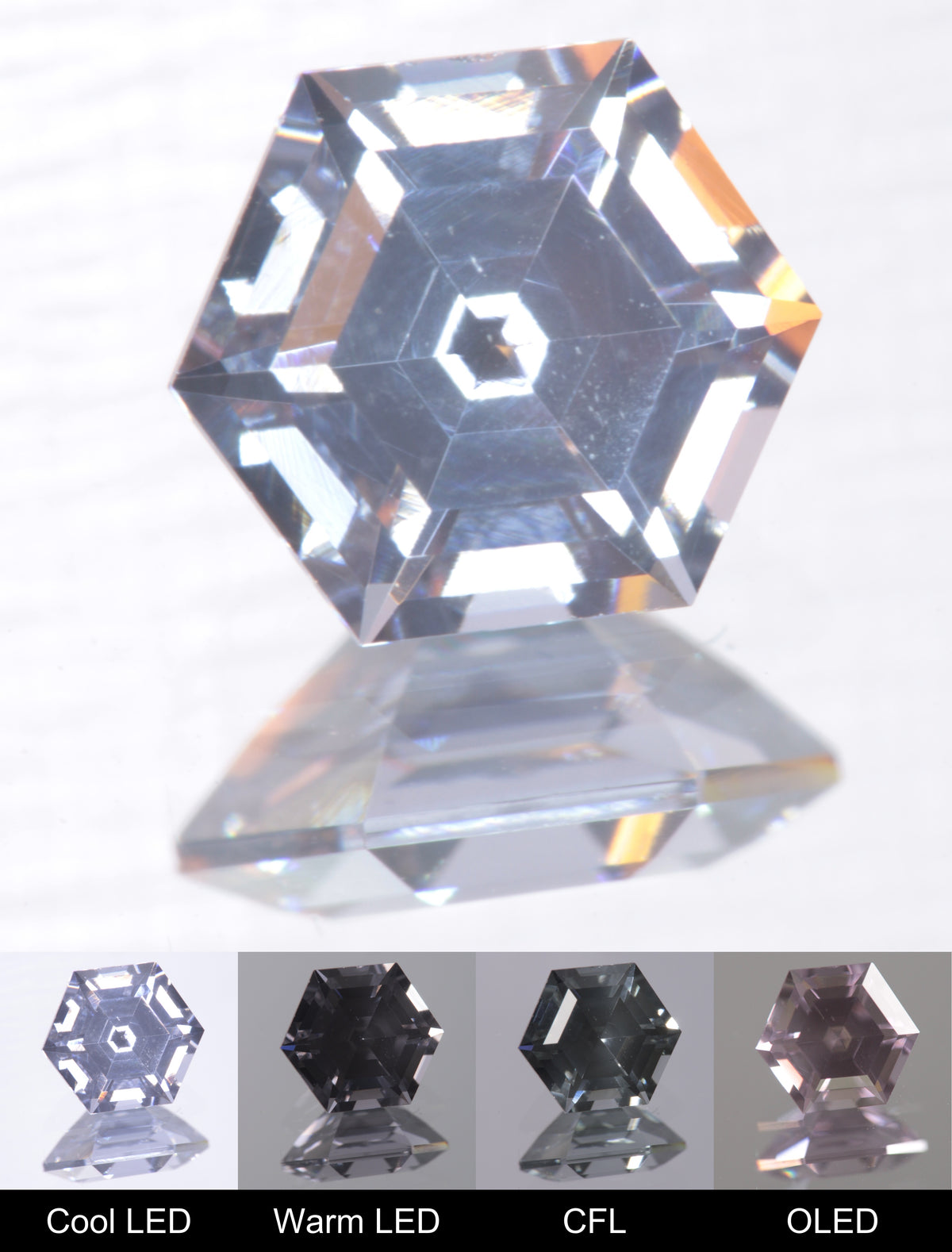 Dusk YAG Dusk Hexagon Faceted Gemstone
