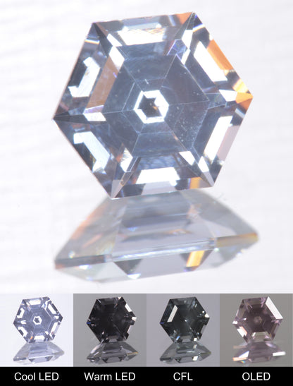 Dusk YAG Dusk Hexagon Faceted Gemstone