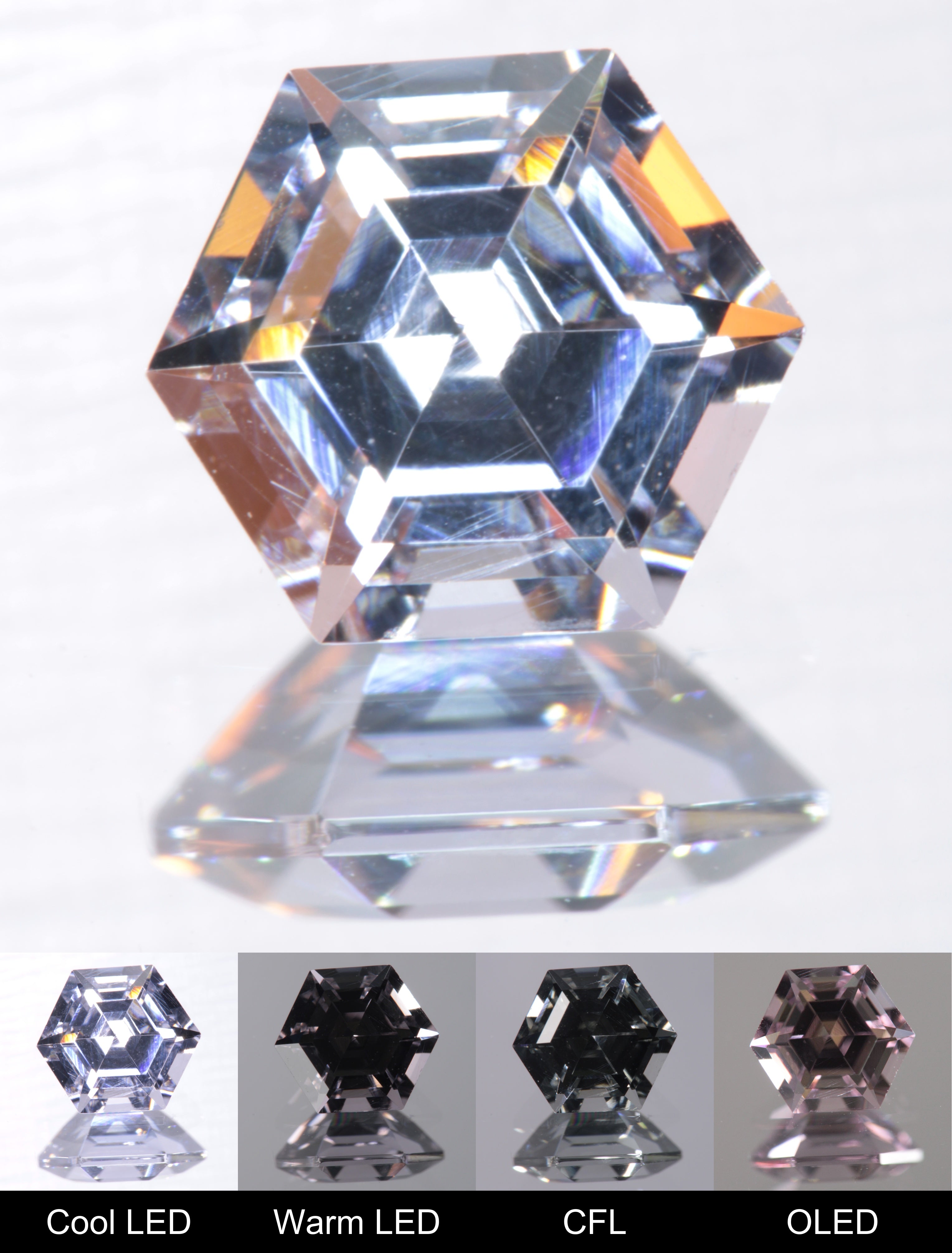 Dusk YAG Dusk Hexagon Faceted Gemstone