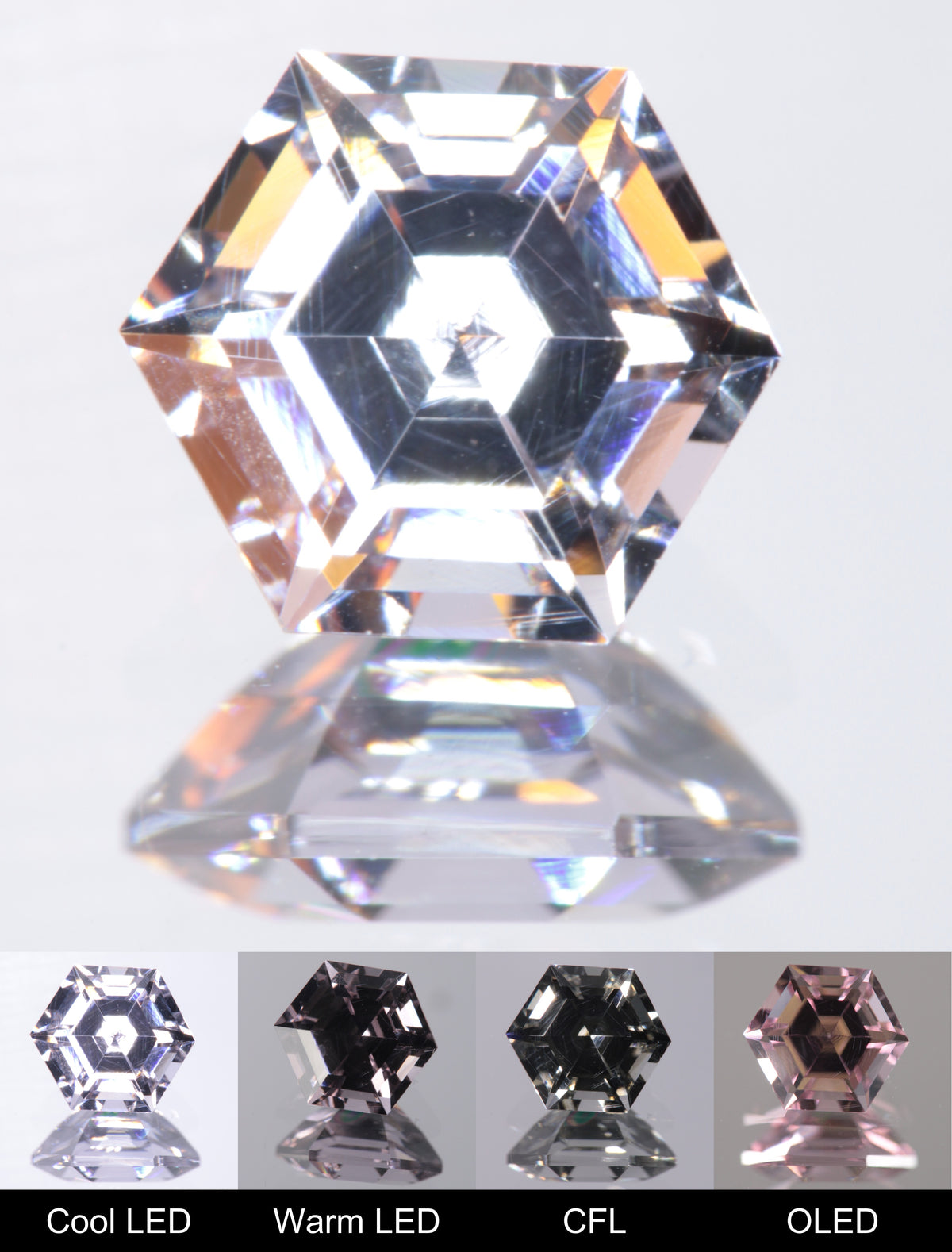 Dusk YAG Dusk Hexagon Faceted Gemstone