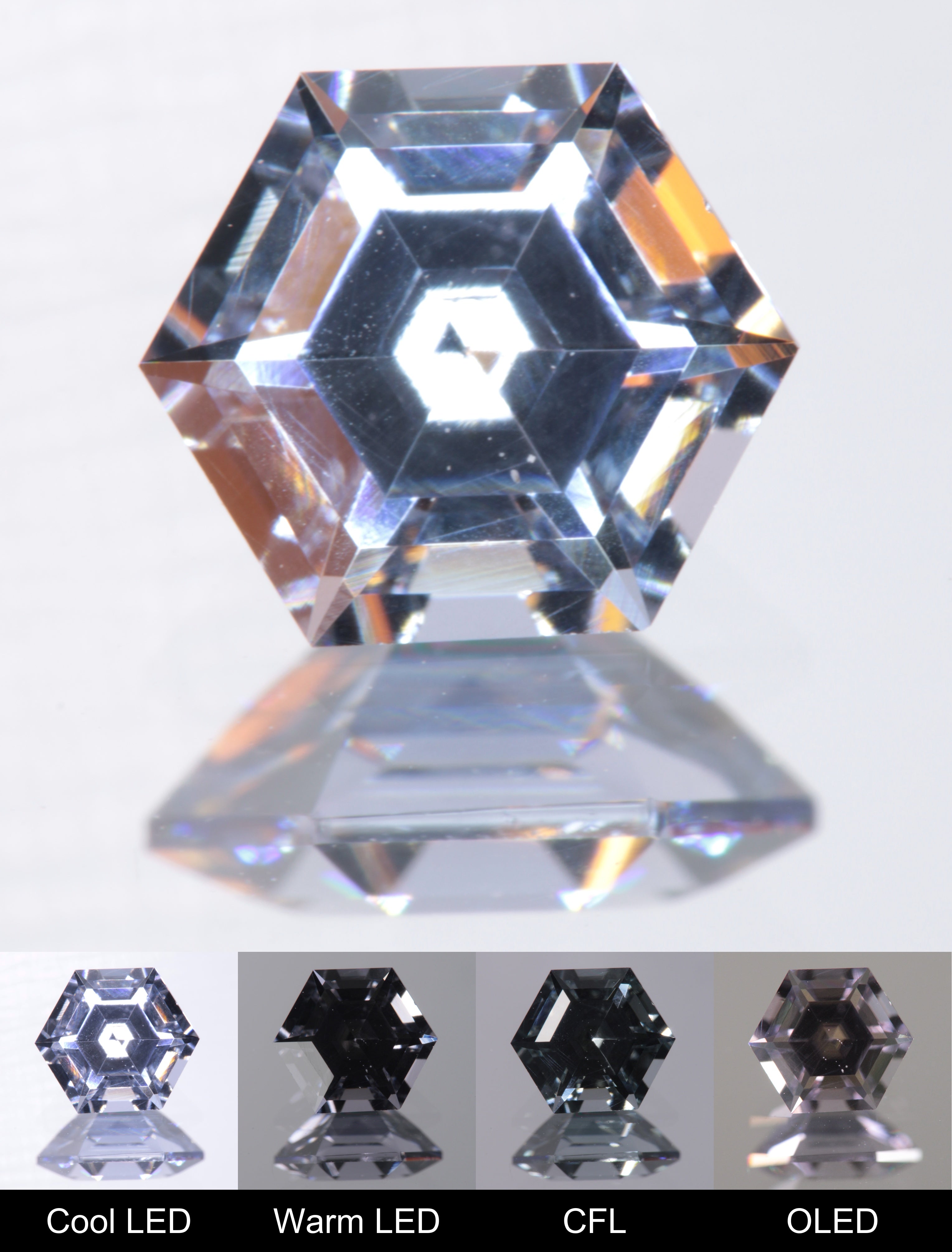 Dusk YAG Dusk Hexagon Faceted Gemstone