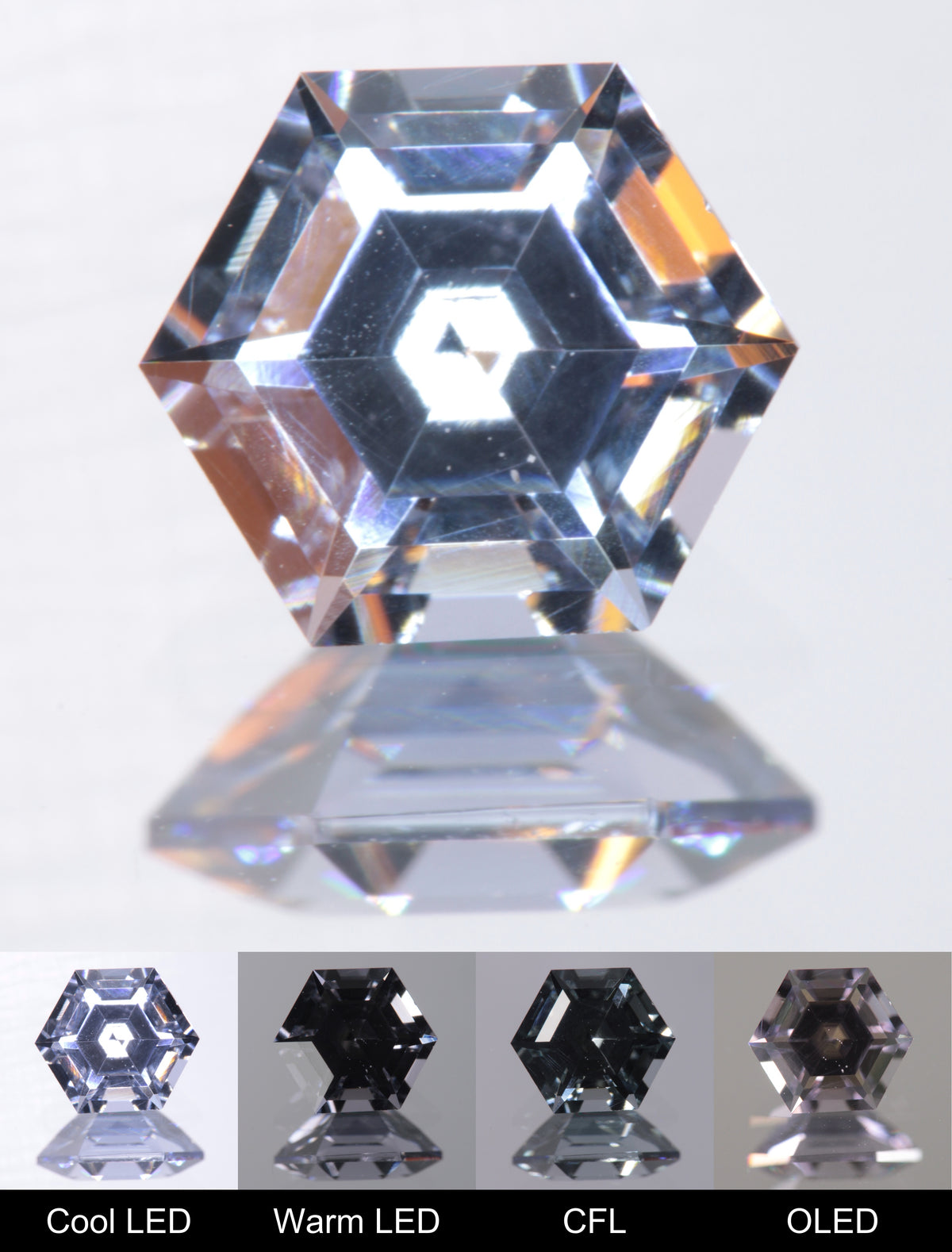 Dusk YAG Dusk Hexagon Faceted Gemstone