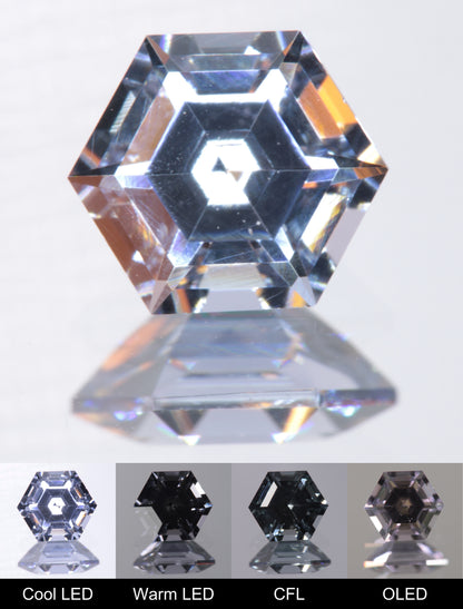 Dusk YAG Dusk Hexagon Faceted Gemstone