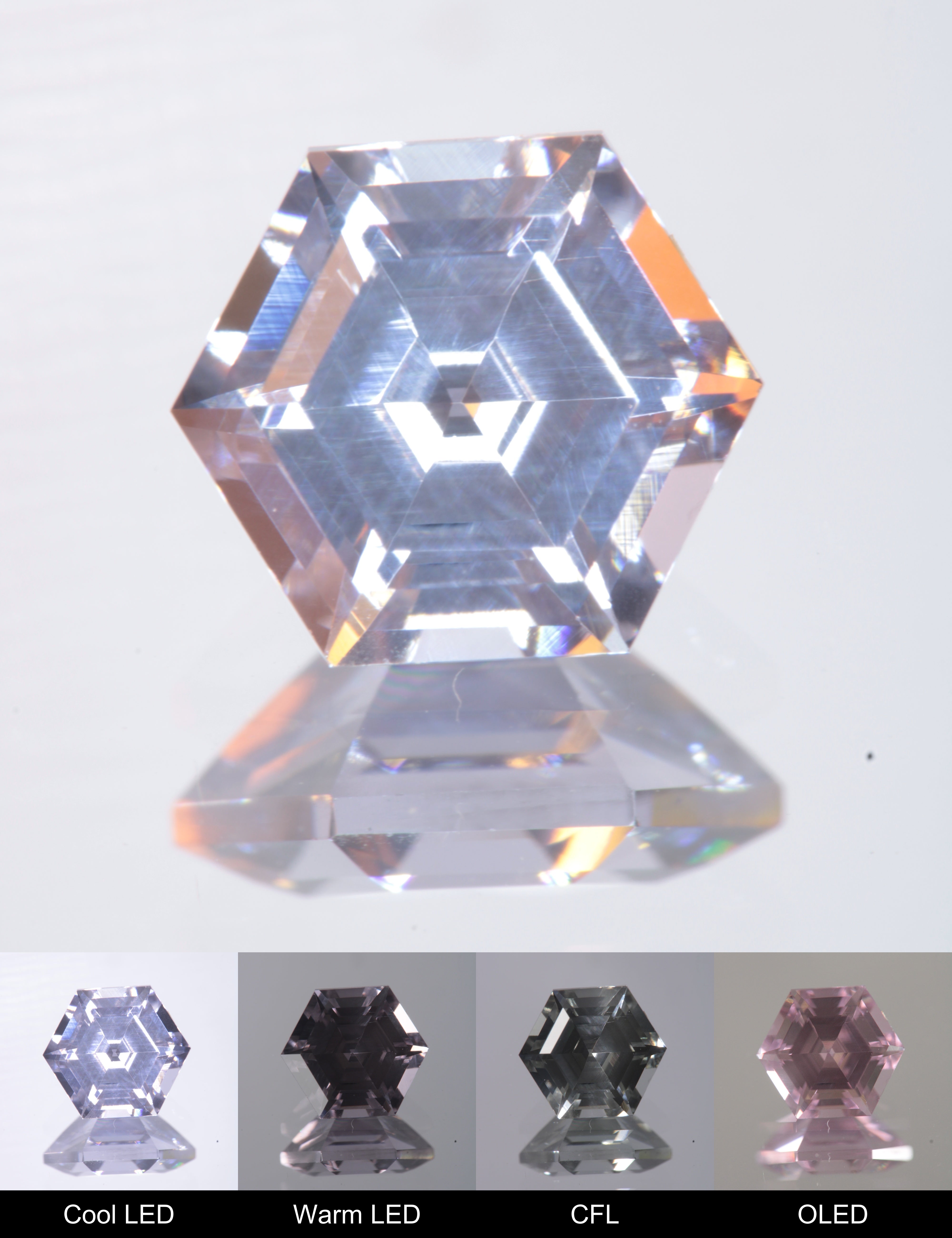 Dusk YAG Dusk Hexagon Faceted Gemstone