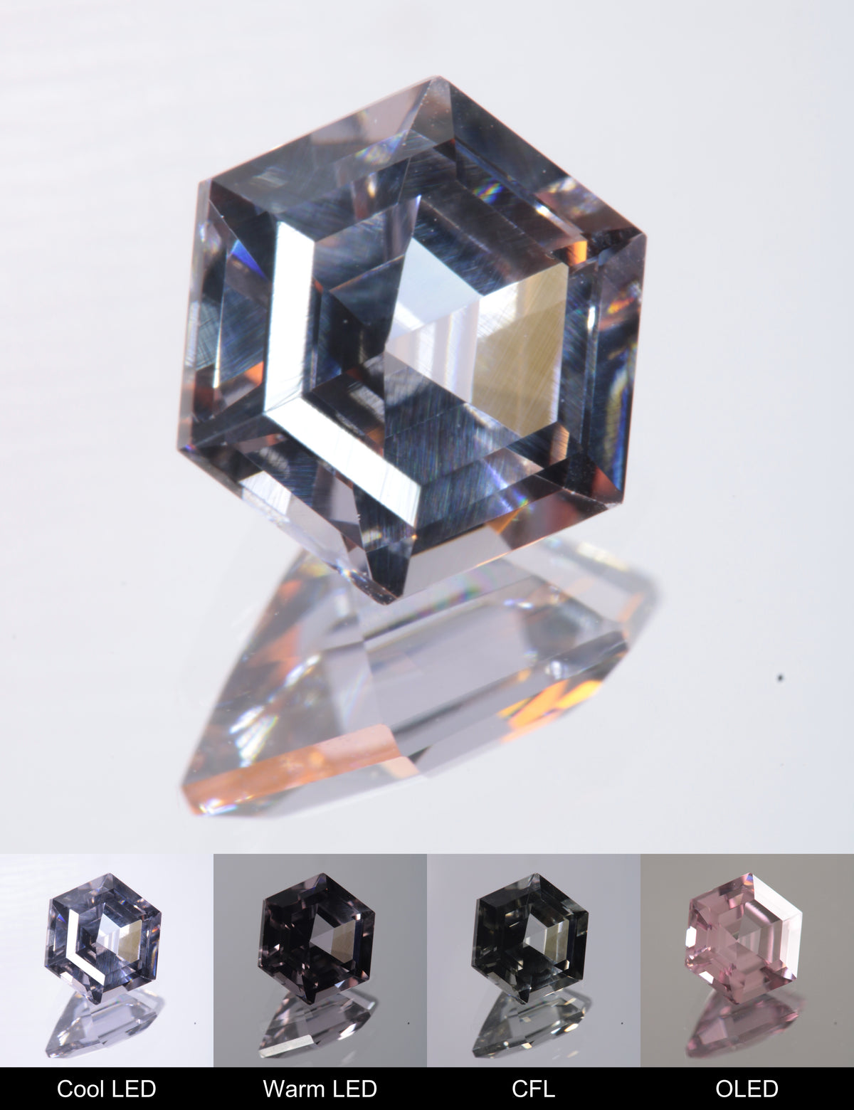Dusk YAG Dusk Hexagon Faceted Gemstone