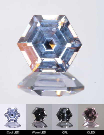Dusk YAG Dusk Hexagon Faceted Gemstone