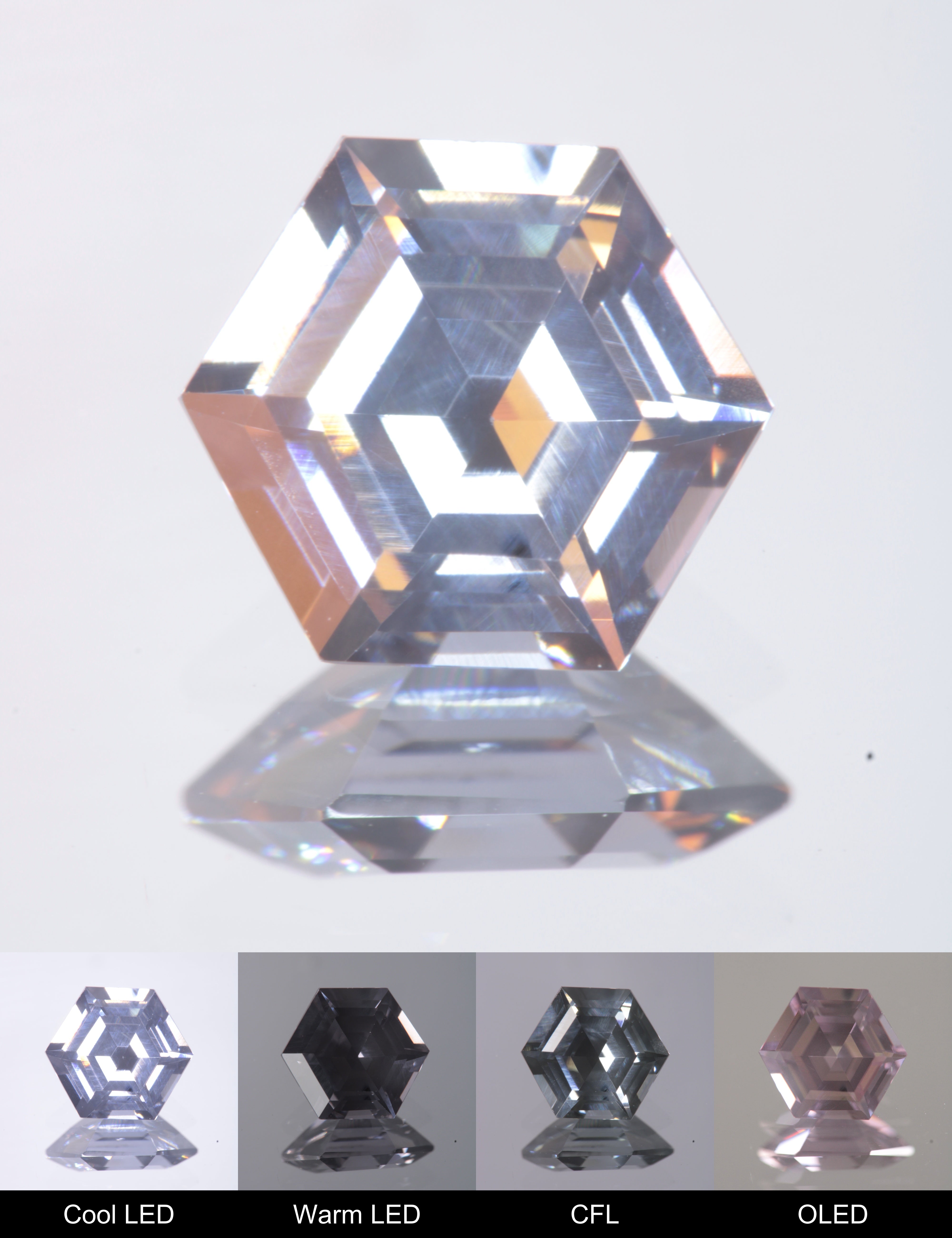 Dusk YAG Dusk Hexagon Faceted Gemstone