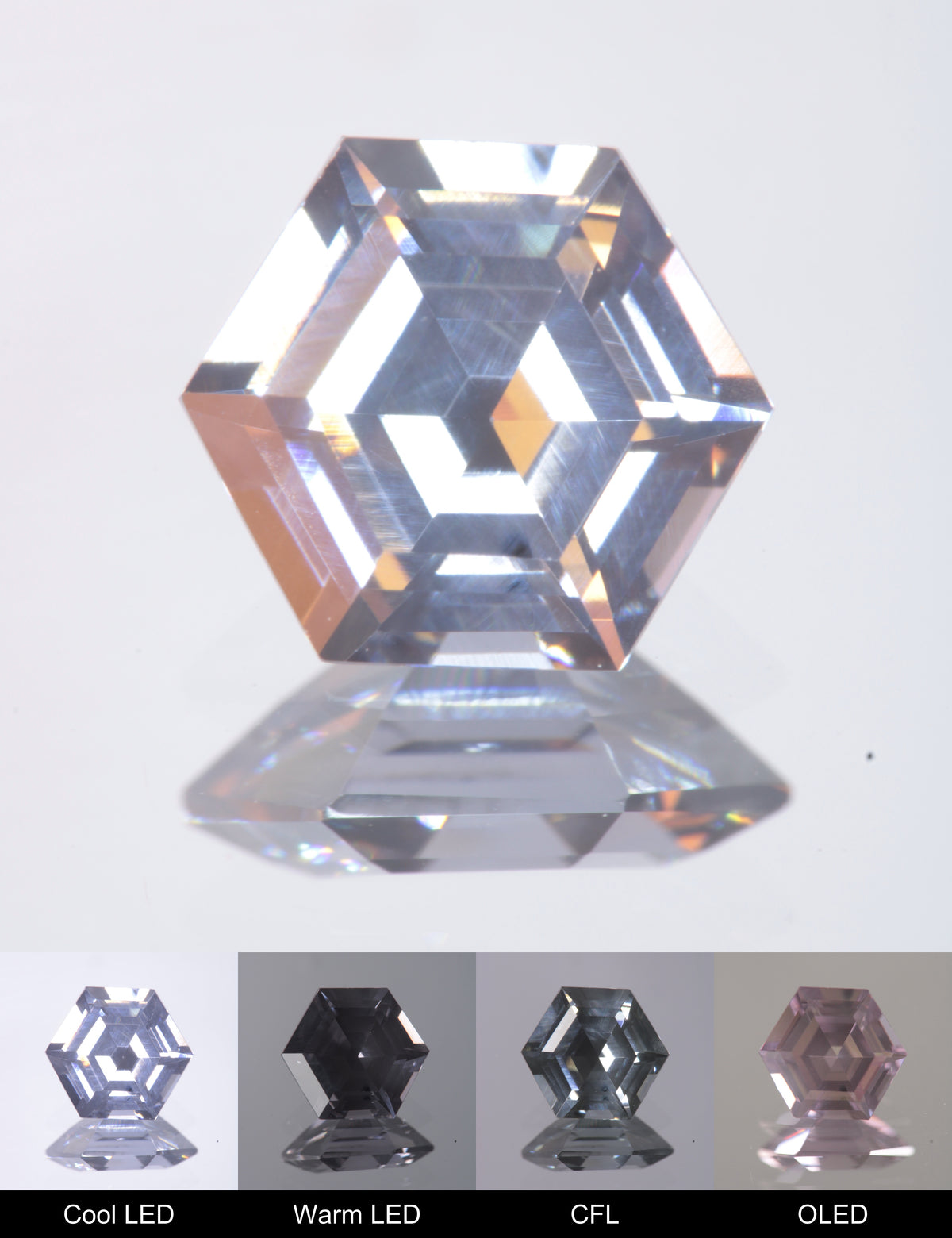 Dusk YAG Dusk Hexagon Faceted Gemstone