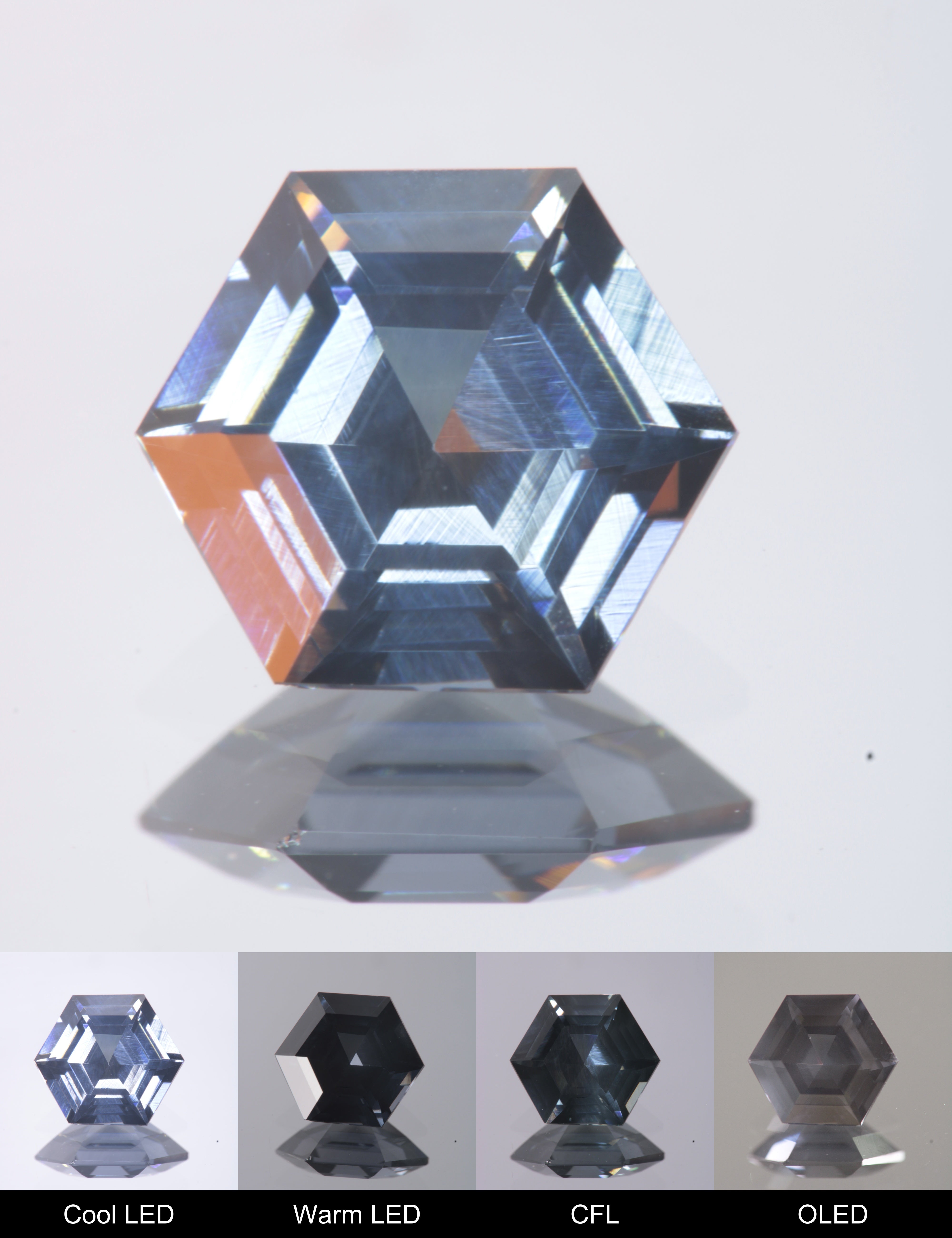 Dusk YAG Dusk Hexagon Faceted Gemstone