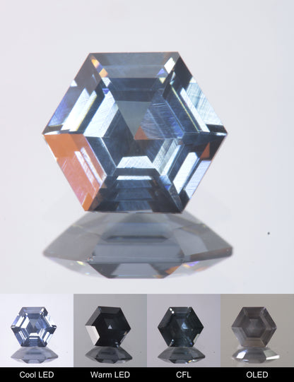 Dusk YAG Dusk Hexagon Faceted Gemstone