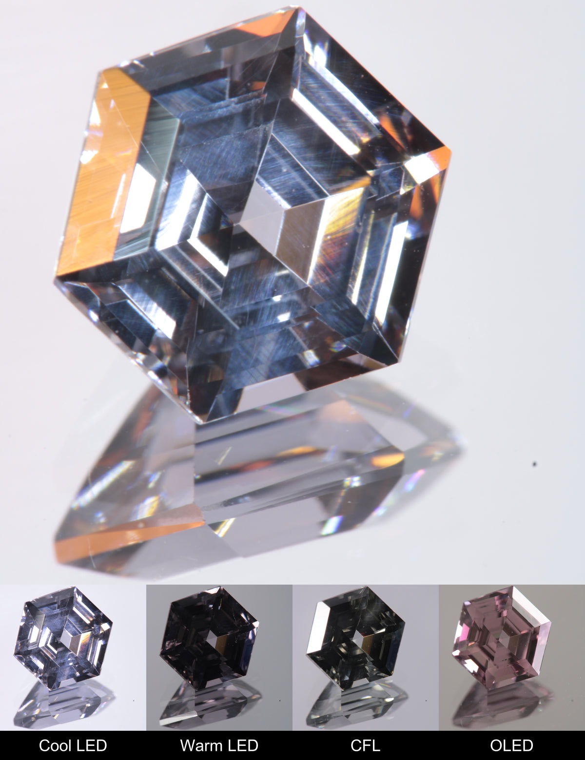 Dusk YAG Dusk Hexagon Faceted Gemstone