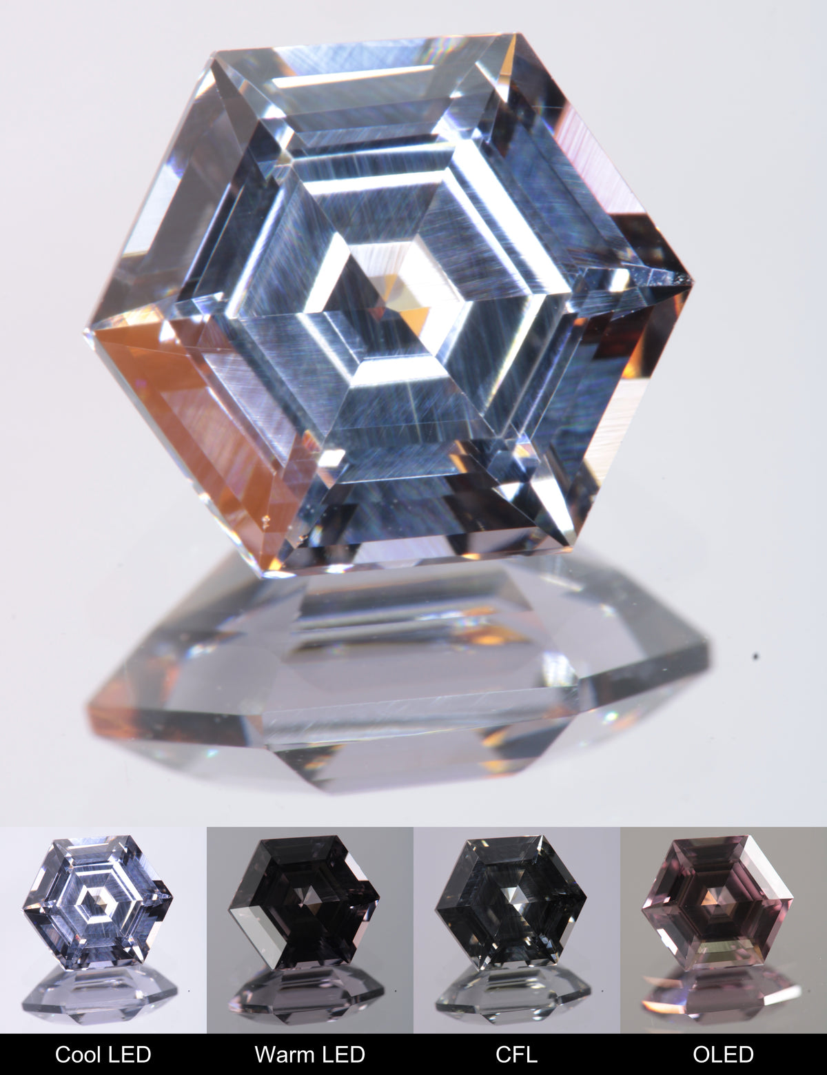 Dusk YAG Dusk Hexagon Faceted Gemstone