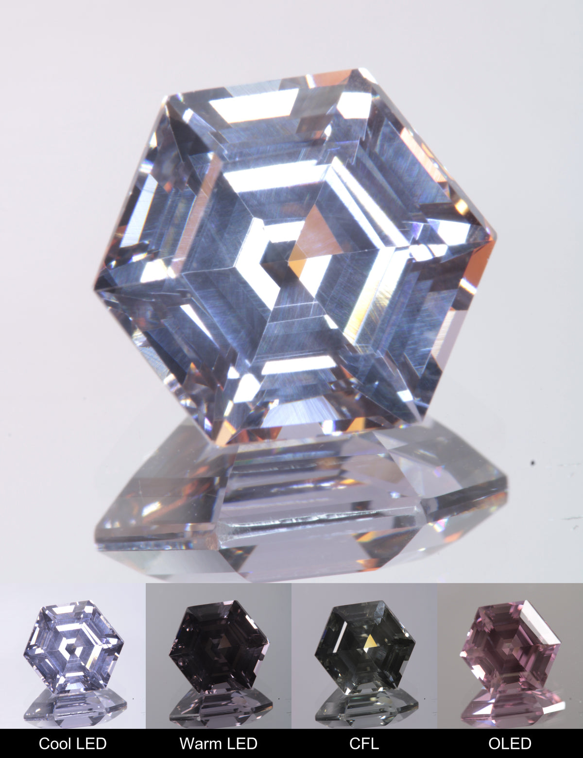 Dusk YAG Dusk Hexagon Faceted Gemstone