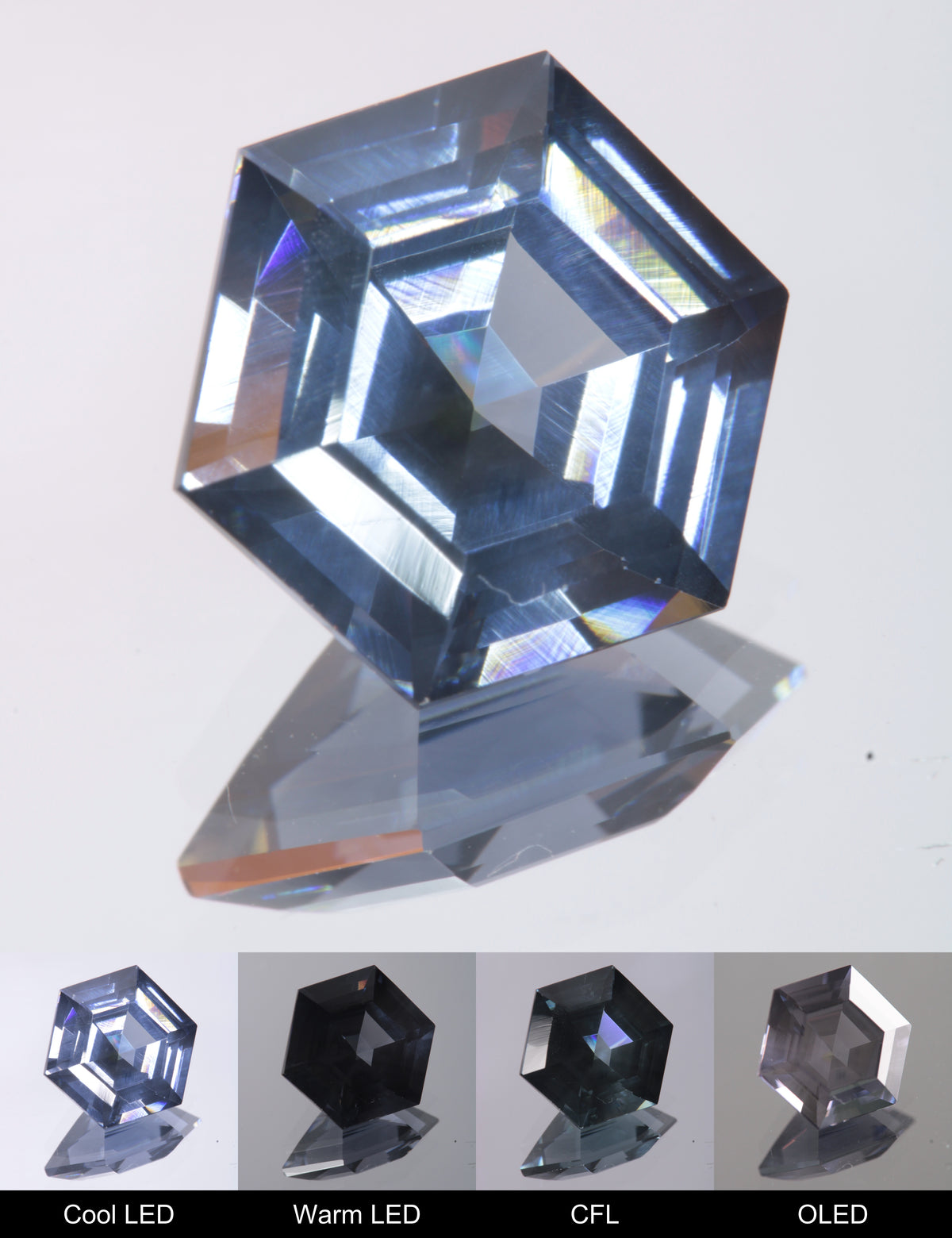 Dusk YAG Dusk Hexagon Faceted Gemstone
