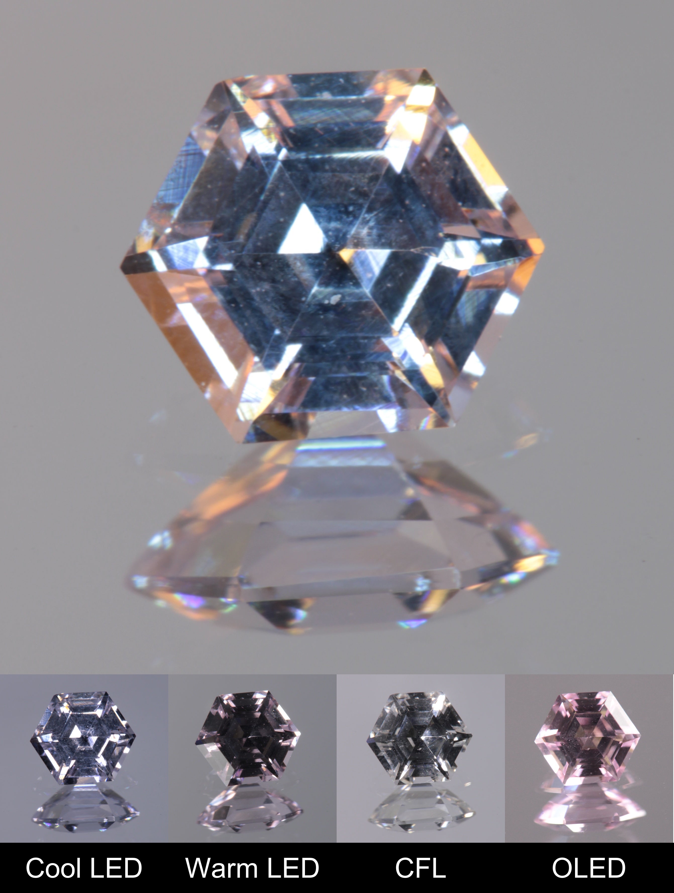 Dusk YAG Purplish Dusk Hexagon Faceted Gemstone