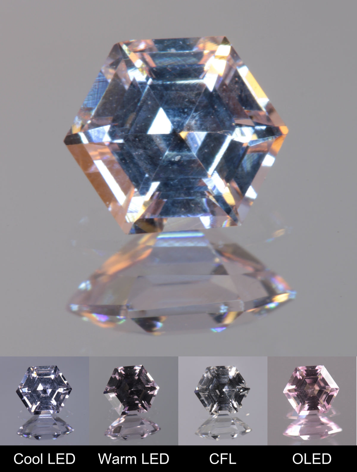 Dusk YAG Purplish Dusk Hexagon Faceted Gemstone