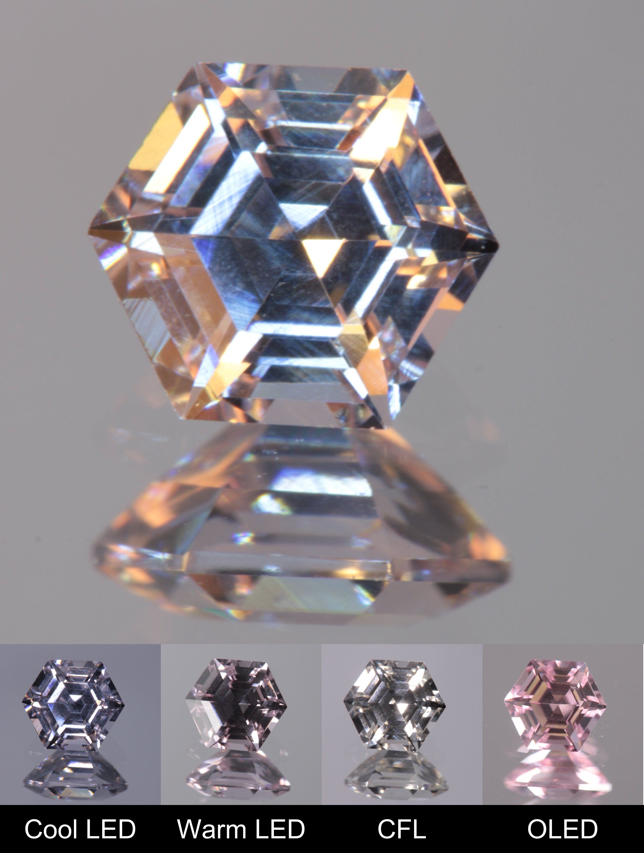Dusk YAG Purplish Dusk Hexagon Faceted Gemstone