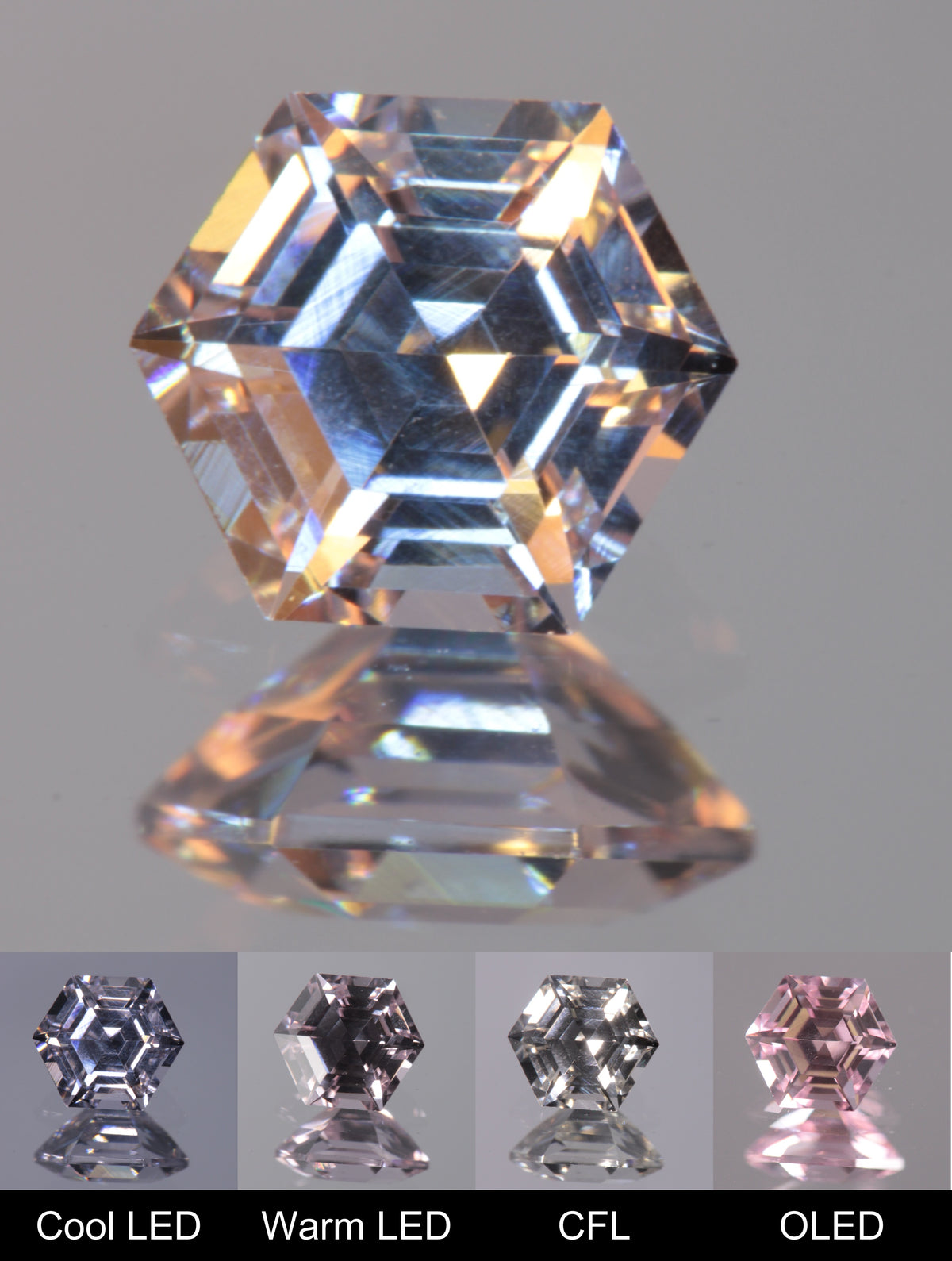 Dusk YAG Purplish Dusk Hexagon Faceted Gemstone