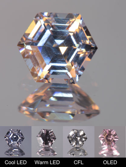 Dusk YAG Purplish Dusk Hexagon Faceted Gemstone