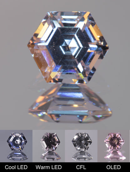 Dusk YAG Purplish Dusk Hexagon Faceted Gemstone