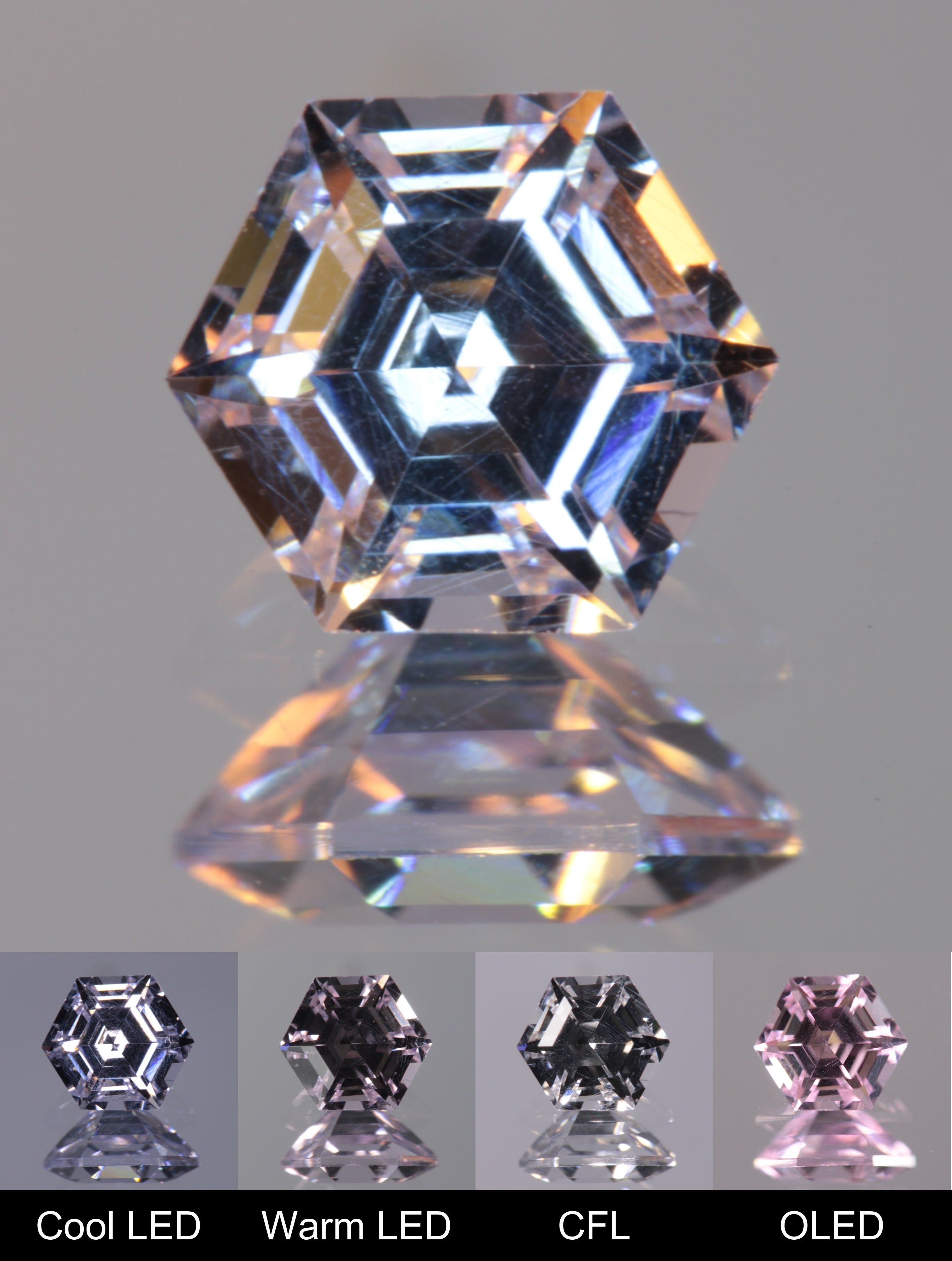 Dusk YAG Purplish Dusk Hexagon Faceted Gemstone